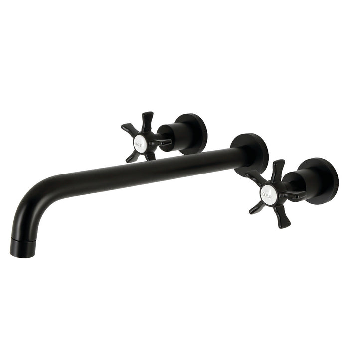 Kingston Brass KS8040NX Hamilton Two-Handle Wall Mount Roman Tub Faucet, Matte Black