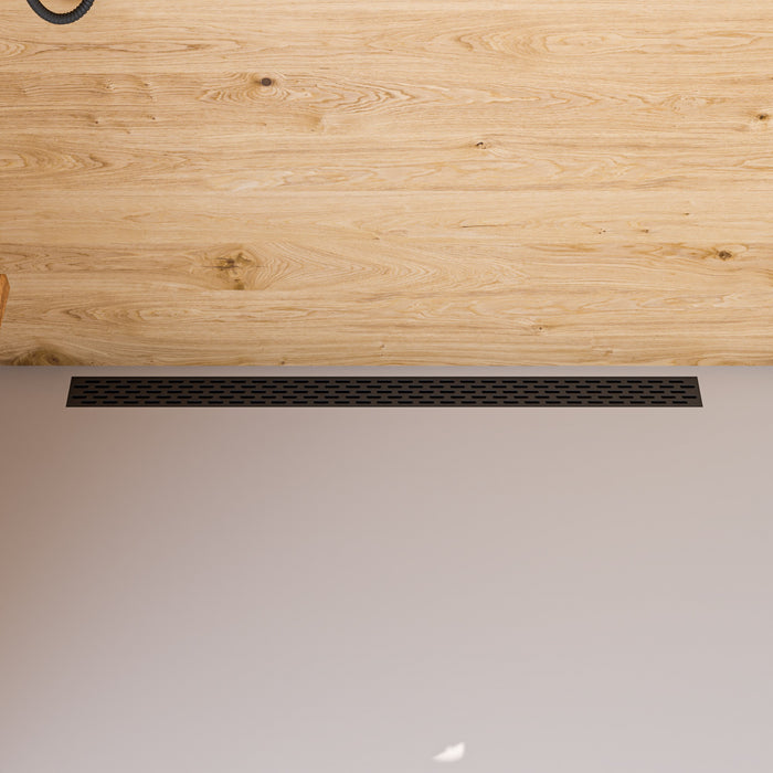 ALFI ABLD47C-BM 47" Black Matte Stainless Steel Linear Shower Drain with Groove Holes