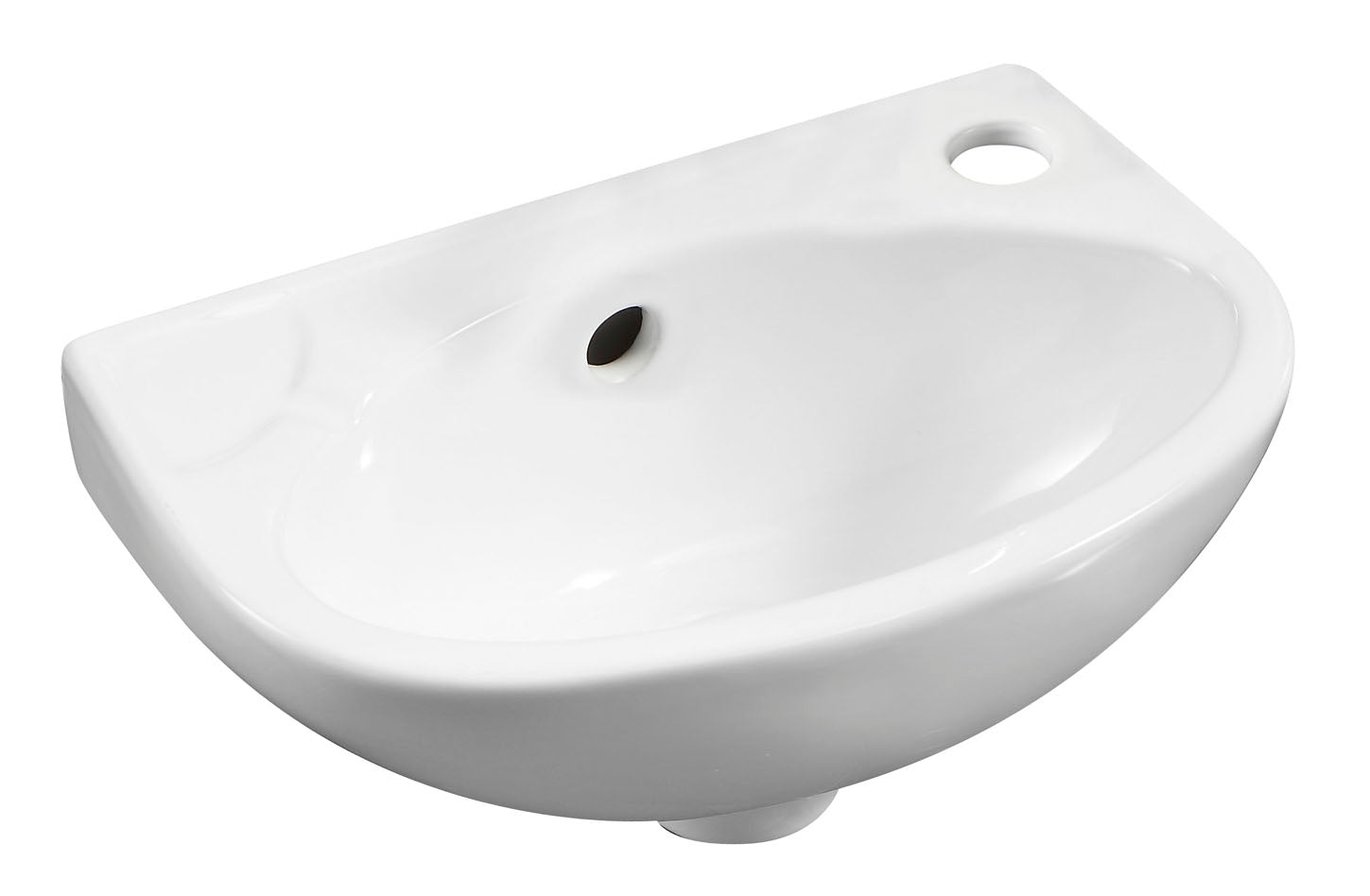 ALFI ABC118 White 14" Small Wall Mounted Ceramic Sink with Faucet Hole
