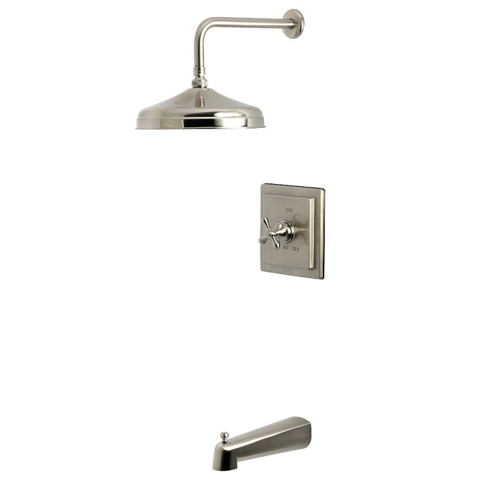 Kingston Brass KB6148AX Revival Single-Handle Pressure Balanced Tub and Shower Faucet, Brushed Nickel