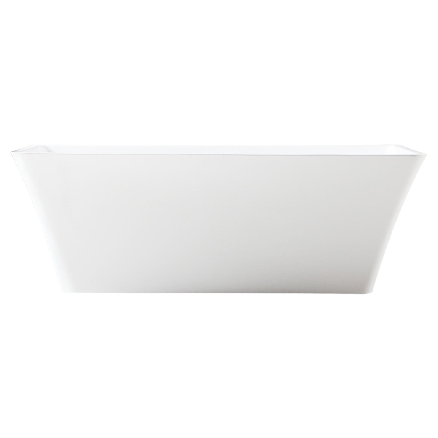 Kingston Brass VTSQ672923 67" Acrylic Rectangular Double Ended Freestanding Tub with Drain, Glossy White