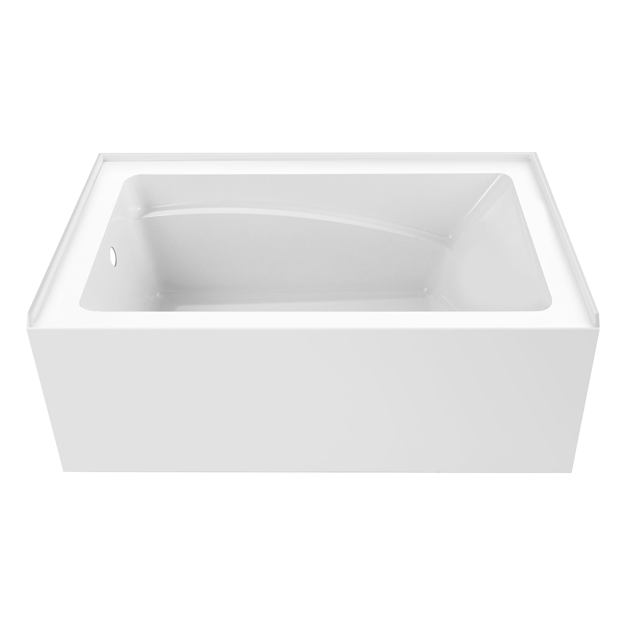 Aqua Eden VTAM5436L22T 54" Acrylic Rectangular 3-Wall Alcove Tub, Left Hand Drain, Glossy White