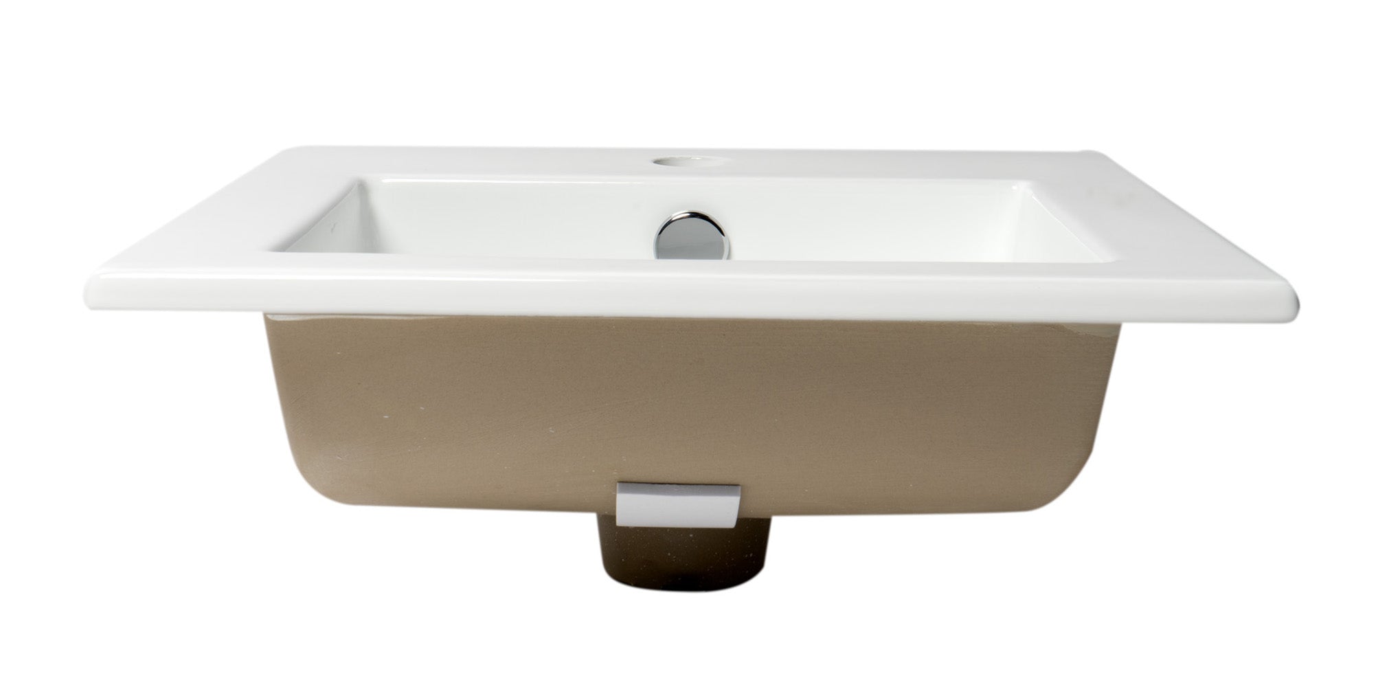 ALFI ABC801 White 17" Square Drop In Ceramic Sink with Faucet Hole