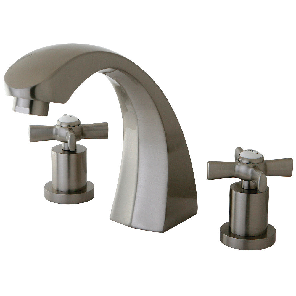 Kingston Brass KS4368ZX Millennium Two-Handle Deck Mount Roman Tub Faucet, Brushed Nickel