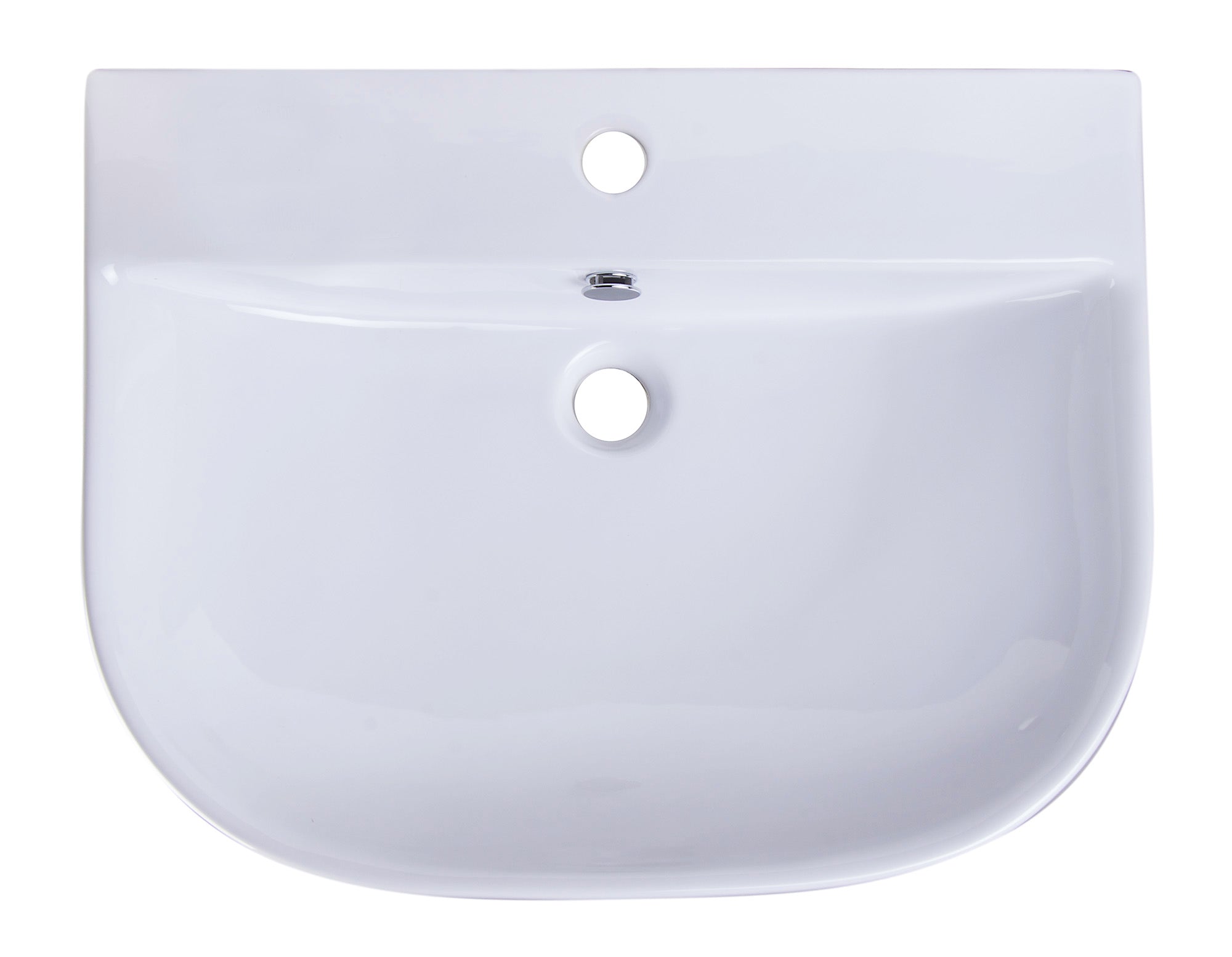 ALFI AB111  24" White D-Bowl Porcelain Wall Mounted Bath Sink