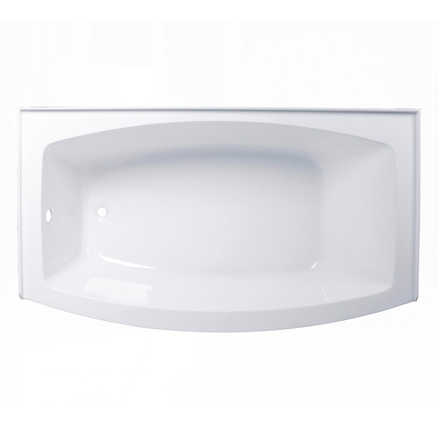 Aqua Eden VTDR663222L 66" Acrylic Curved Rectangular Apron 3-Wall Alcove Tub, Left Hand Drain, Glossy White