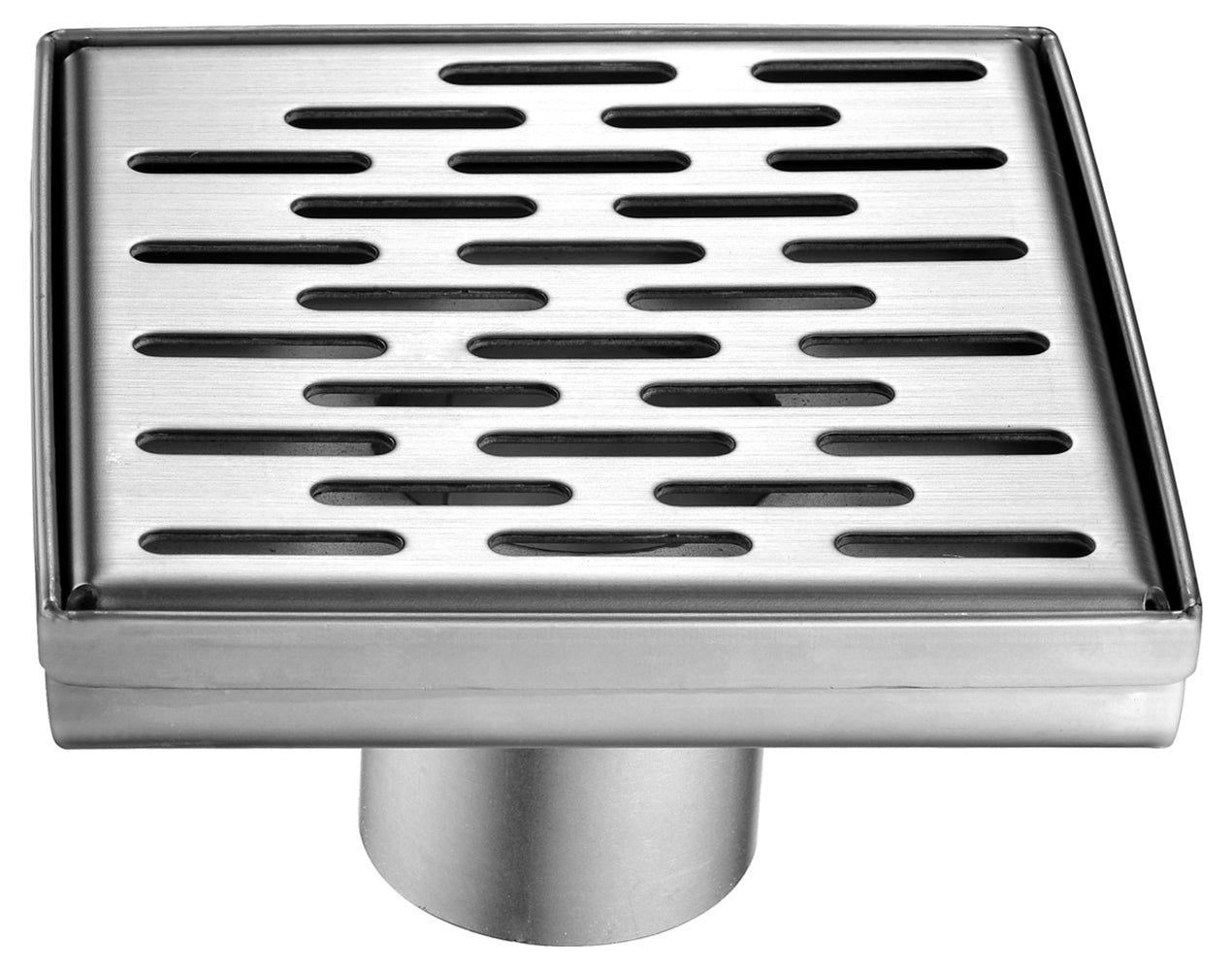 ALFI ABSD55C 5" x 5" Modern Square Stainless Steel Shower Drain with Groove Holes