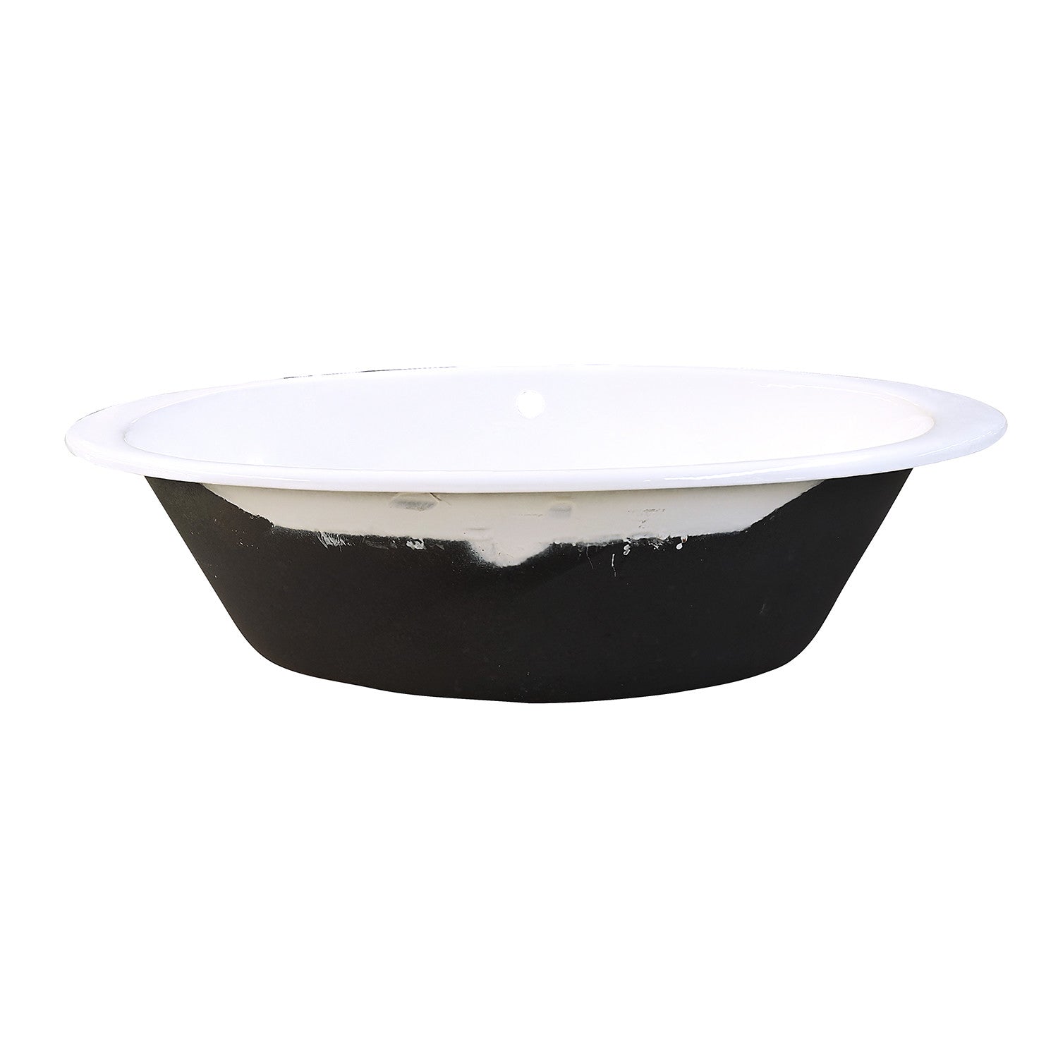 Aqua Eden VCTPN653517 65" Cast Iron Oval Drop-In Tub with Center Drain, White