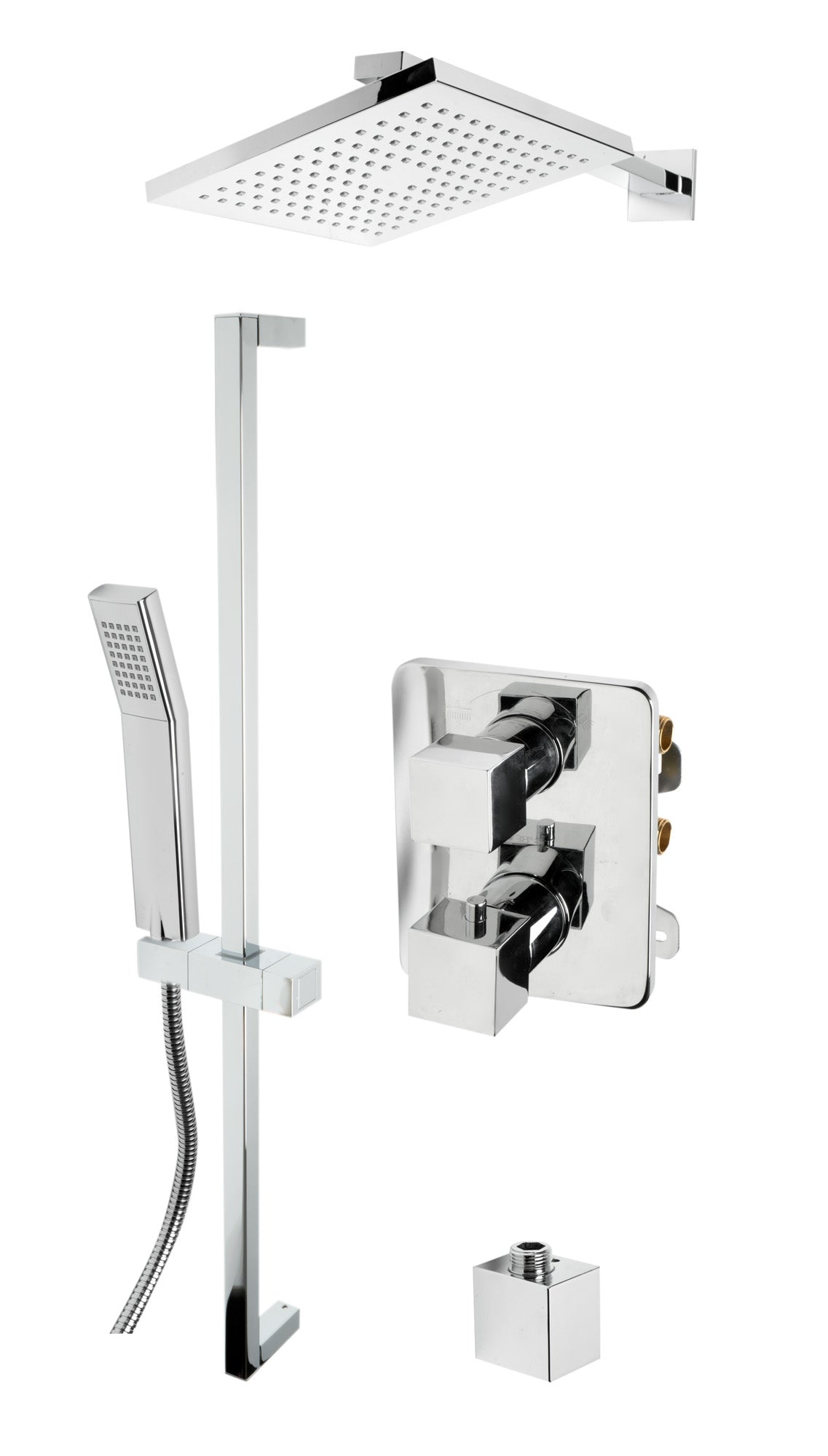ALFI AB2830-PC Polished Chrome 2 Way Thermostatic Square Shower Set