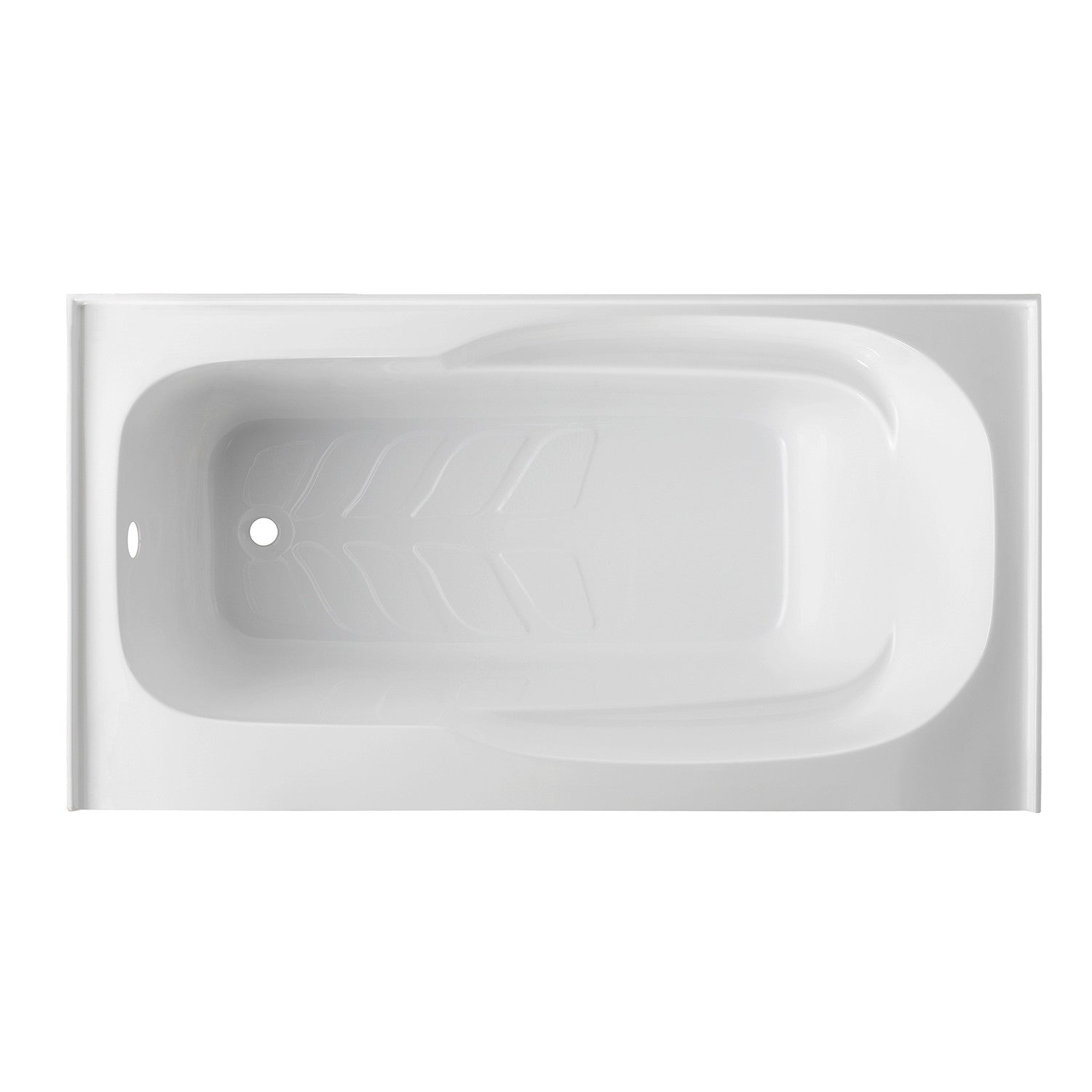Aqua Eden VTAP6031L21C 60" Acrylic Rectangular 3-Wall Alcove Tub with Anti-Skid Surface, Left Hand Drain, Glossy White