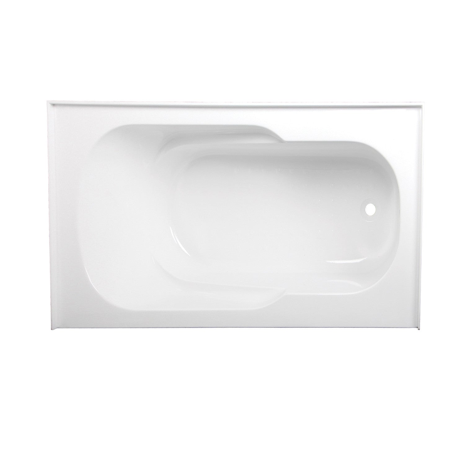 Aqua Eden VTAP603216R 60" Acrylic Rectangular 3-Wall Alcove Tub with Anti Skid and Right Hand Drain Hole, Glossy White