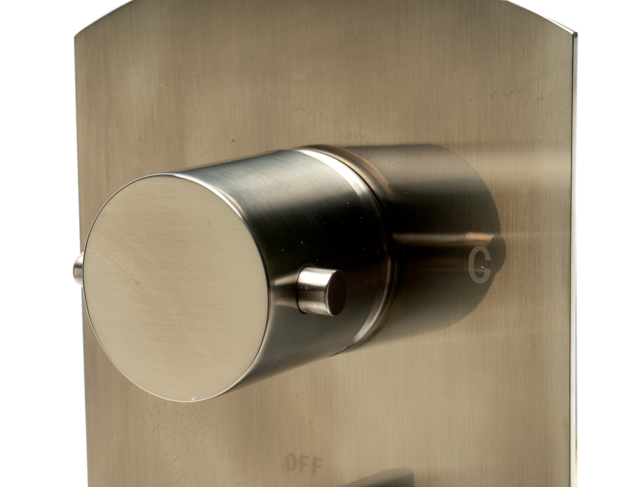 ALFI AB3809-BN Brushed Nickel Round Knob 1 Way Thermostatic Shower Mixer