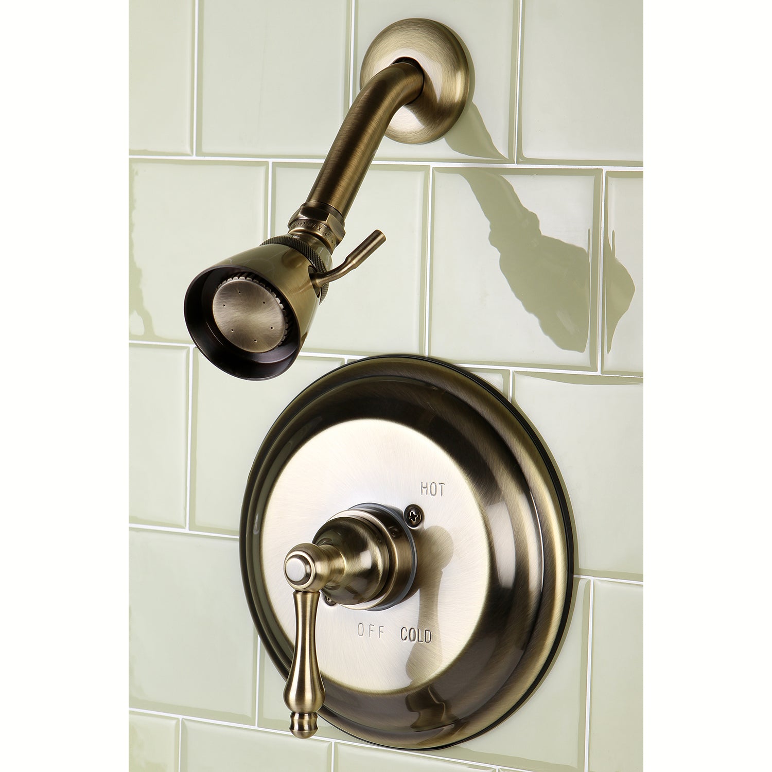 Kingston Brass KB3633ALSO Restoration Single-Handle Pressure Balanced Shower Faucet, Antique Brass