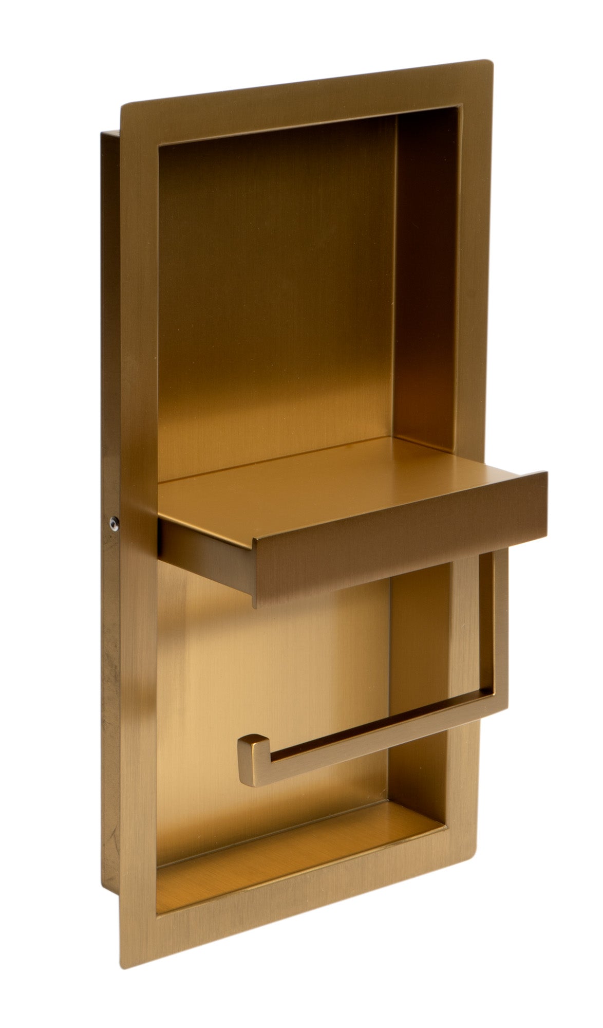 ALFI ABTPNP88-BG Brushed Gold PVD Stainless Steel Recessed Toilet Paper Holder Niche