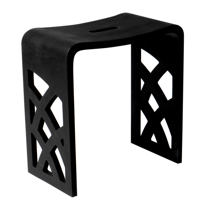 ALFI ABST88BM Black Matte Solid Surface Resin Bathroom / Shower Stool