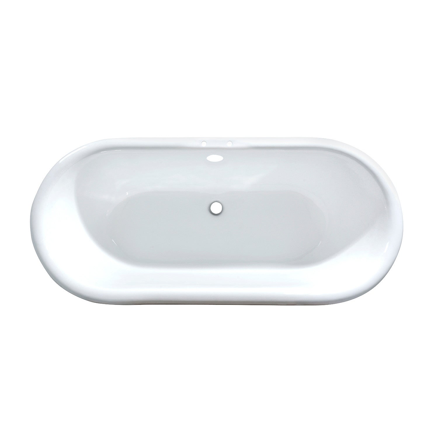 Aqua Eden VBT7D663013NB8 66" Cast Iron Oval Double Ended Clawfoot Tub (7" Faucet Drillings), Black/White/Brushed Nickel