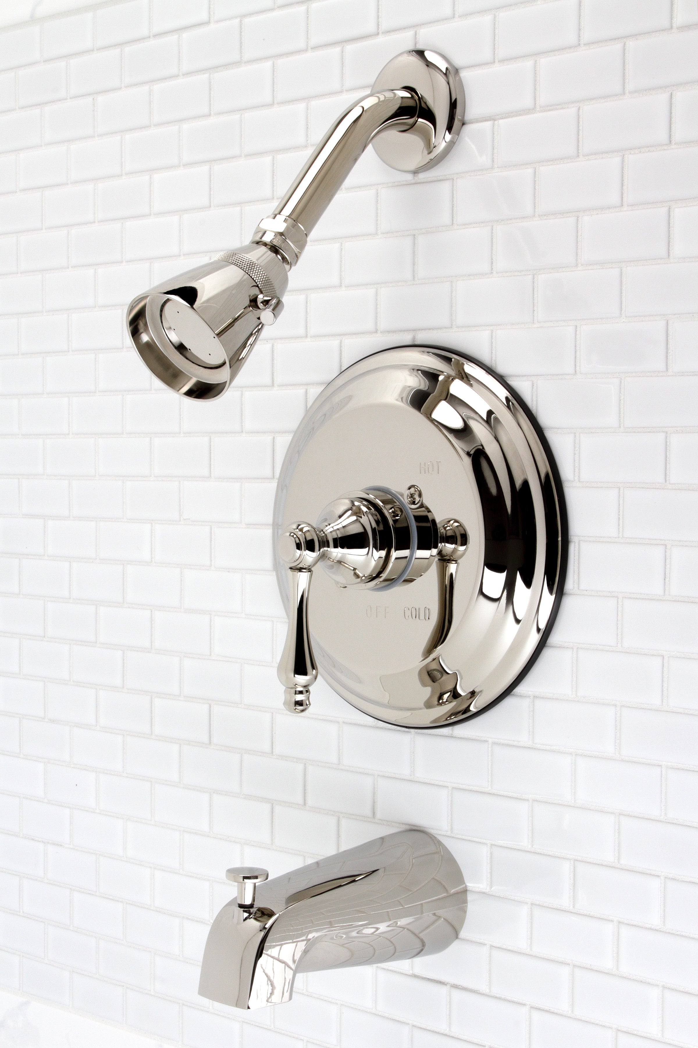 Kingston Brass KB3636AL Restoration Single-Handle Pressure Balanced Tub and Shower Faucet, Polished Nickel