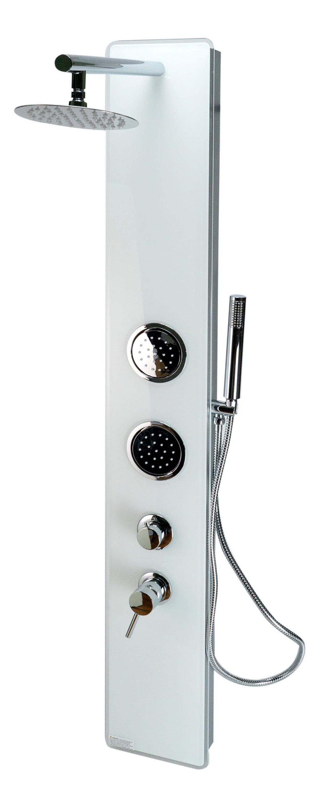 ALFI ABSP50W White Glass Shower Panel with 2 Body Sprays and Rain Shower Head