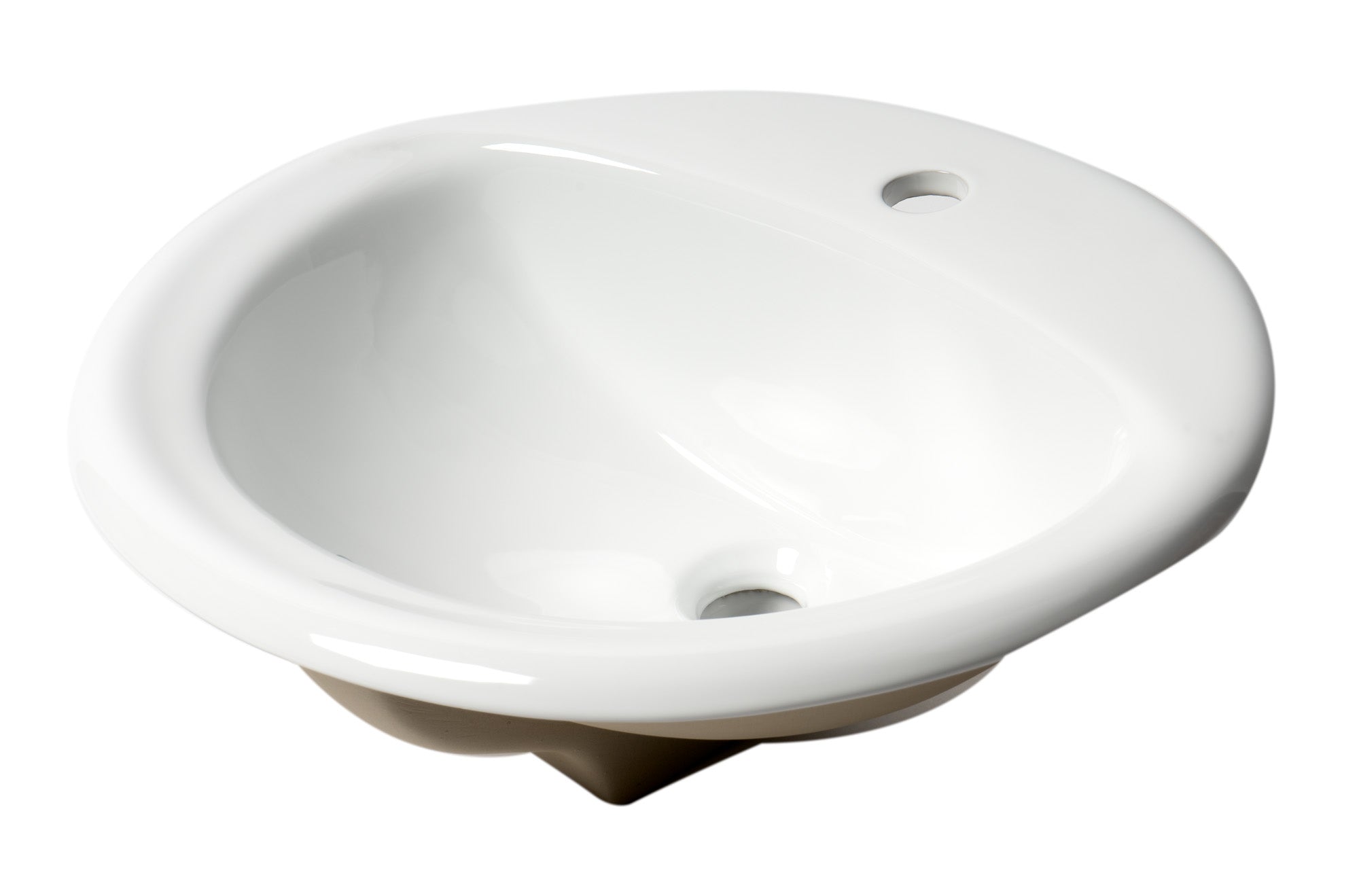 ALFI ABC802 White 21" Oval Drop In Ceramic Sink with Faucet Hole