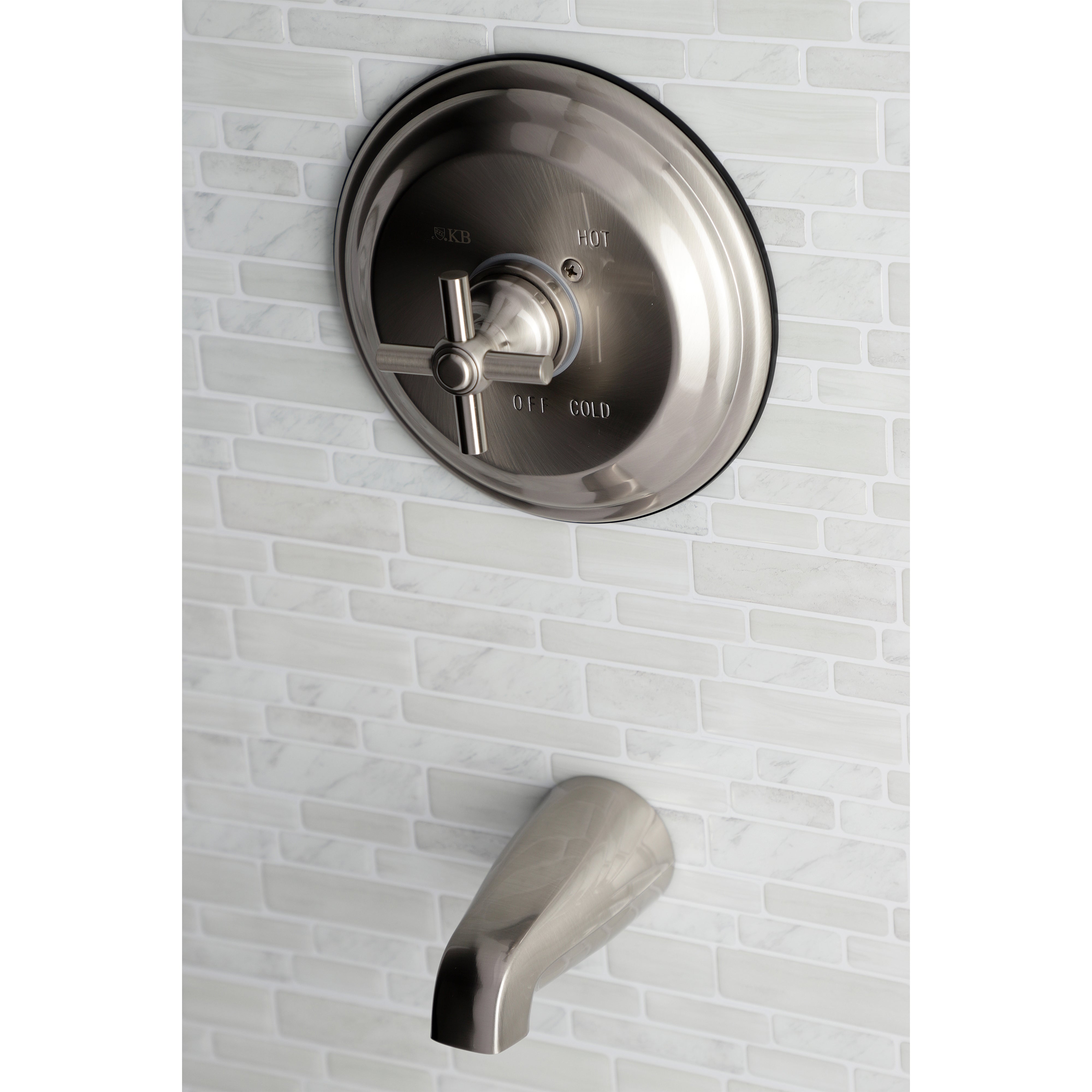 Kingston Brass KB2638EXTO Single-Handle Pressure Balanced Tub Faucet, Brushed Nickel