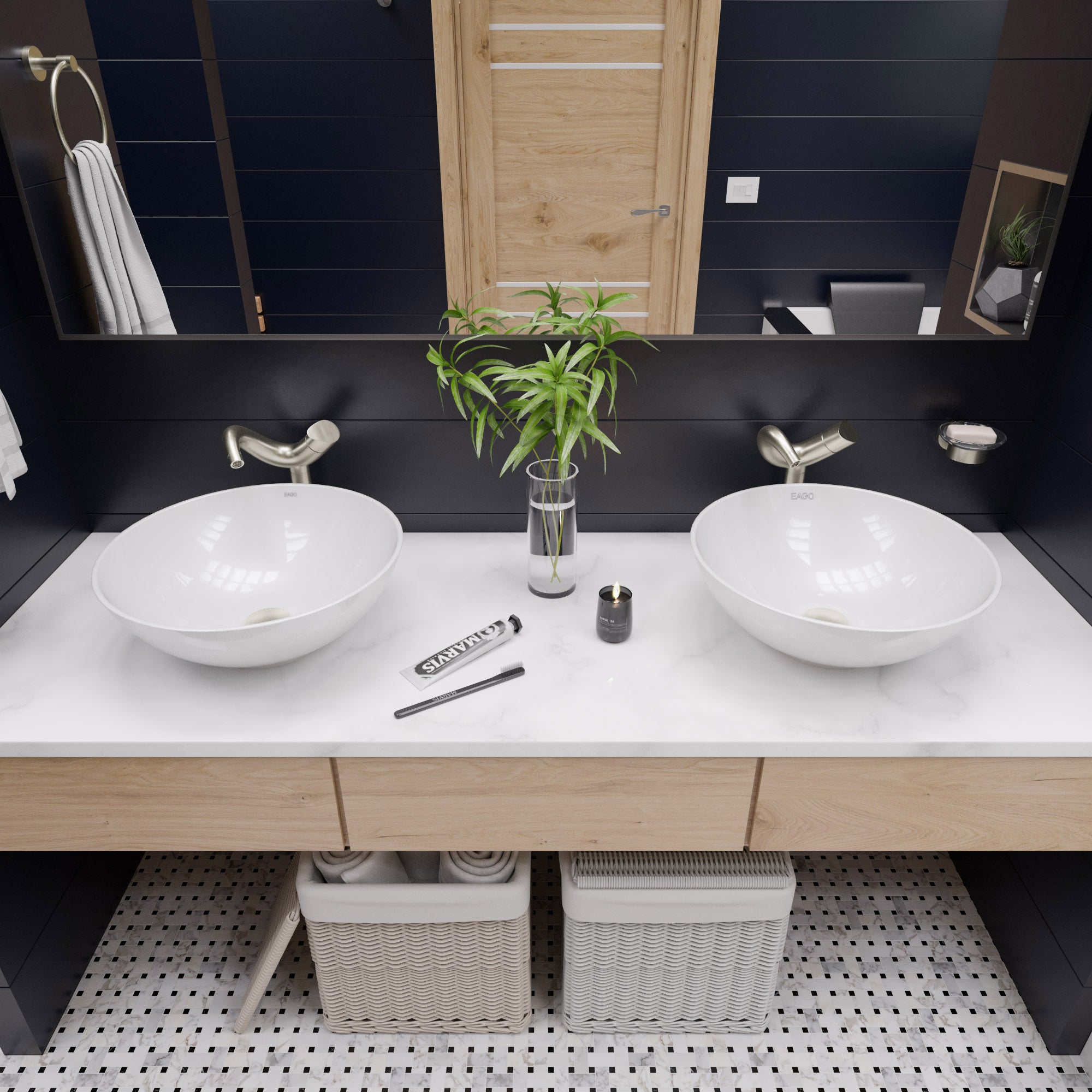 ALFI AB1570-BN Tall Wave Brushed Nickel Single Lever Bathroom Faucet