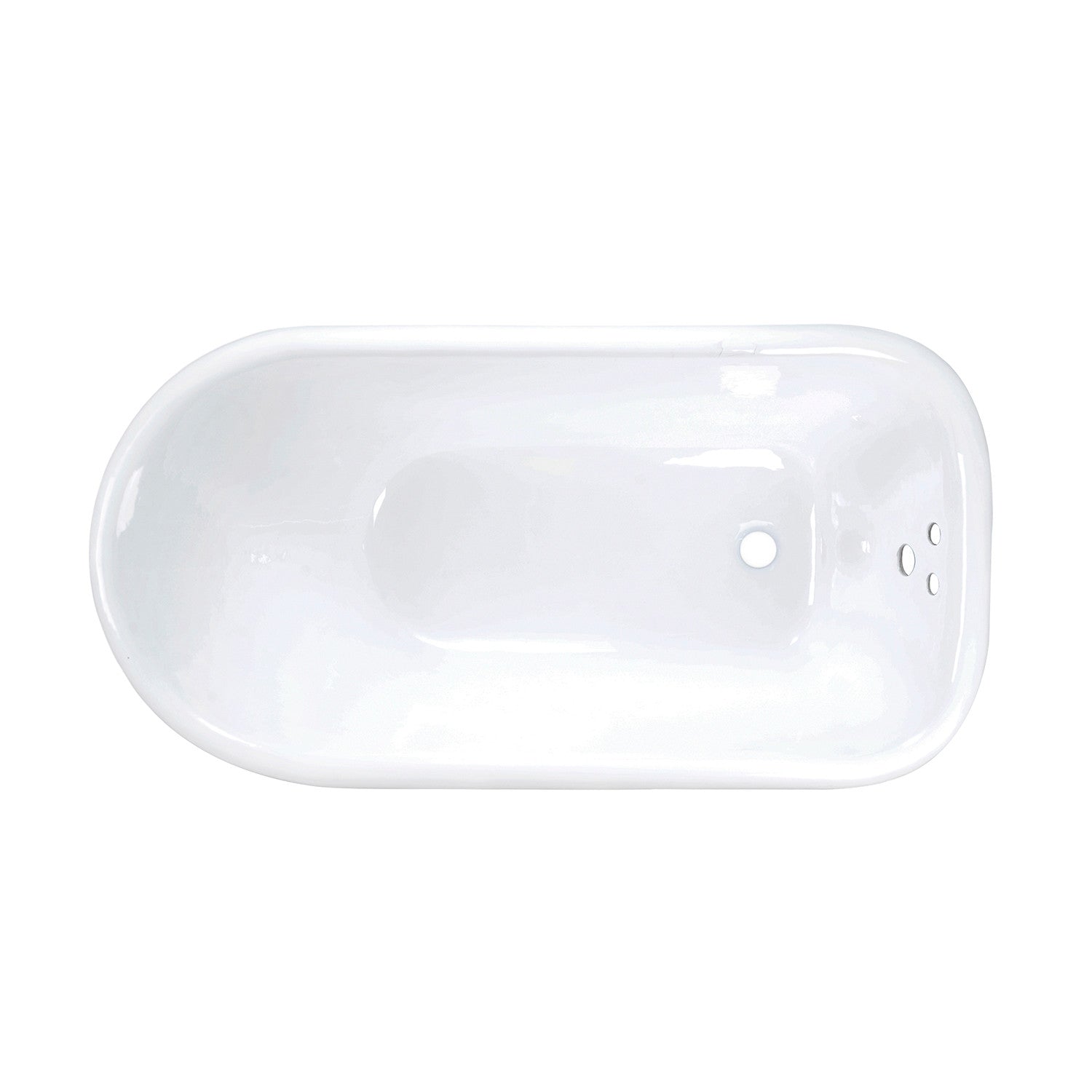 Aqua Eden VCT3D483018NT1 48" Cast Iron Classic Flat-Rim Roll Top Clawfoot Tub (3-3/8" Wall Drillings), White/Polished Chrome