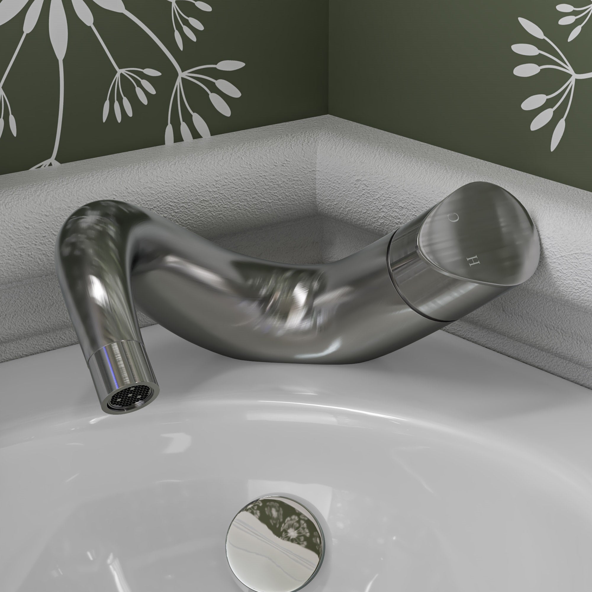 ALFI AB1572-BN Wave Brushed Nickel Single Lever Bathroom Faucet