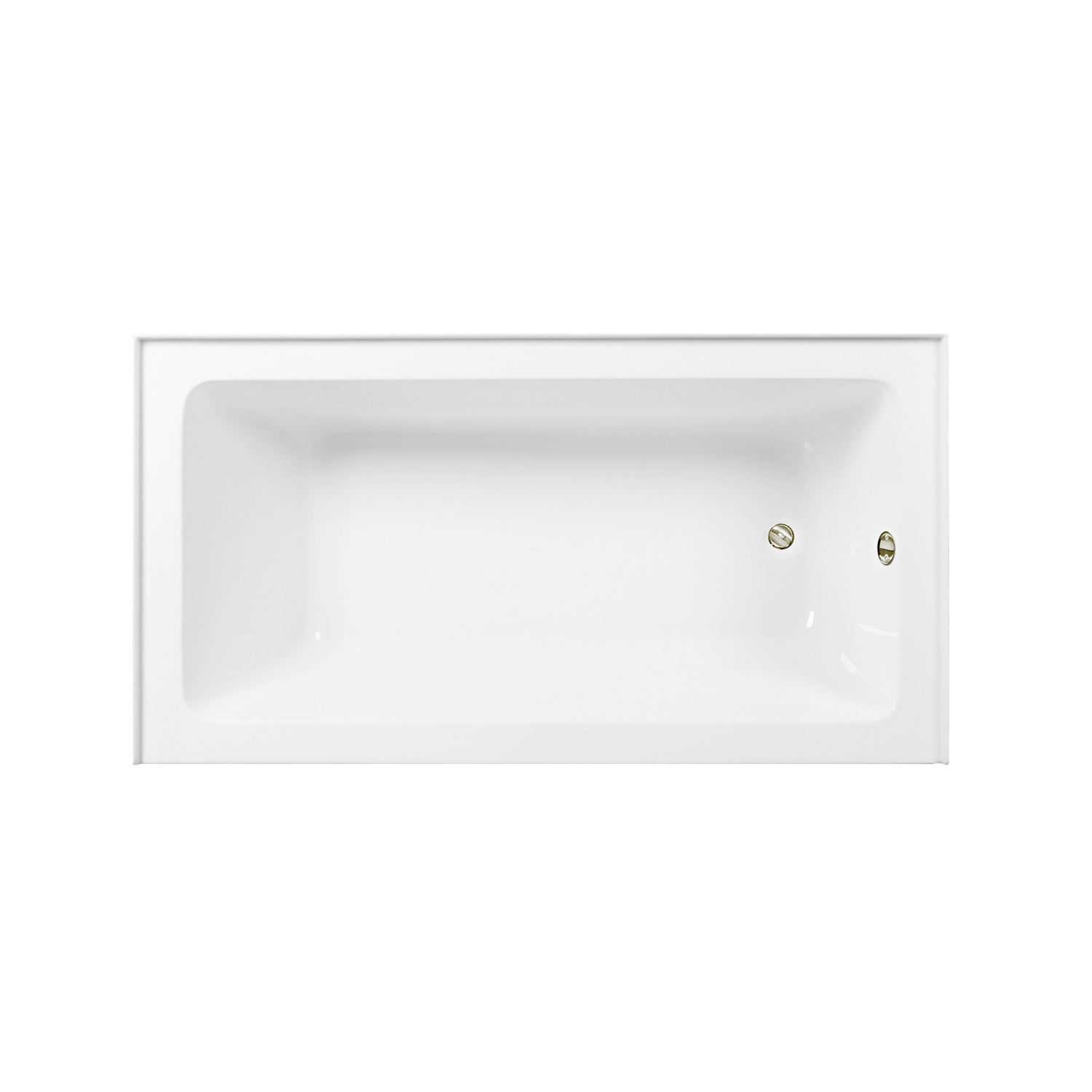 Aqua Eden CVTAP603222R6 60" Acrylic Rectangular 3-Wall Alcove Tub Combo with Waste and Overflow Drain (Right Hand Drain), Glossy White/Polished Nickel