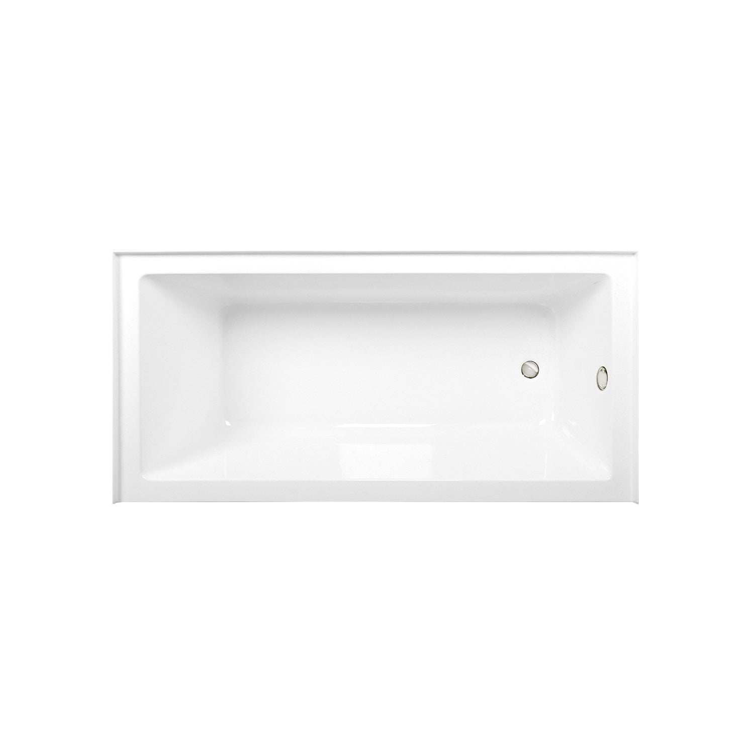 Aqua Eden CVTAP663222R6 66" Acrylic Rectangular 3-Wall Alcove Tub Combo with Waste and Overflow Drain (Right Hand Drain), Glossy White/Polished Nickel
