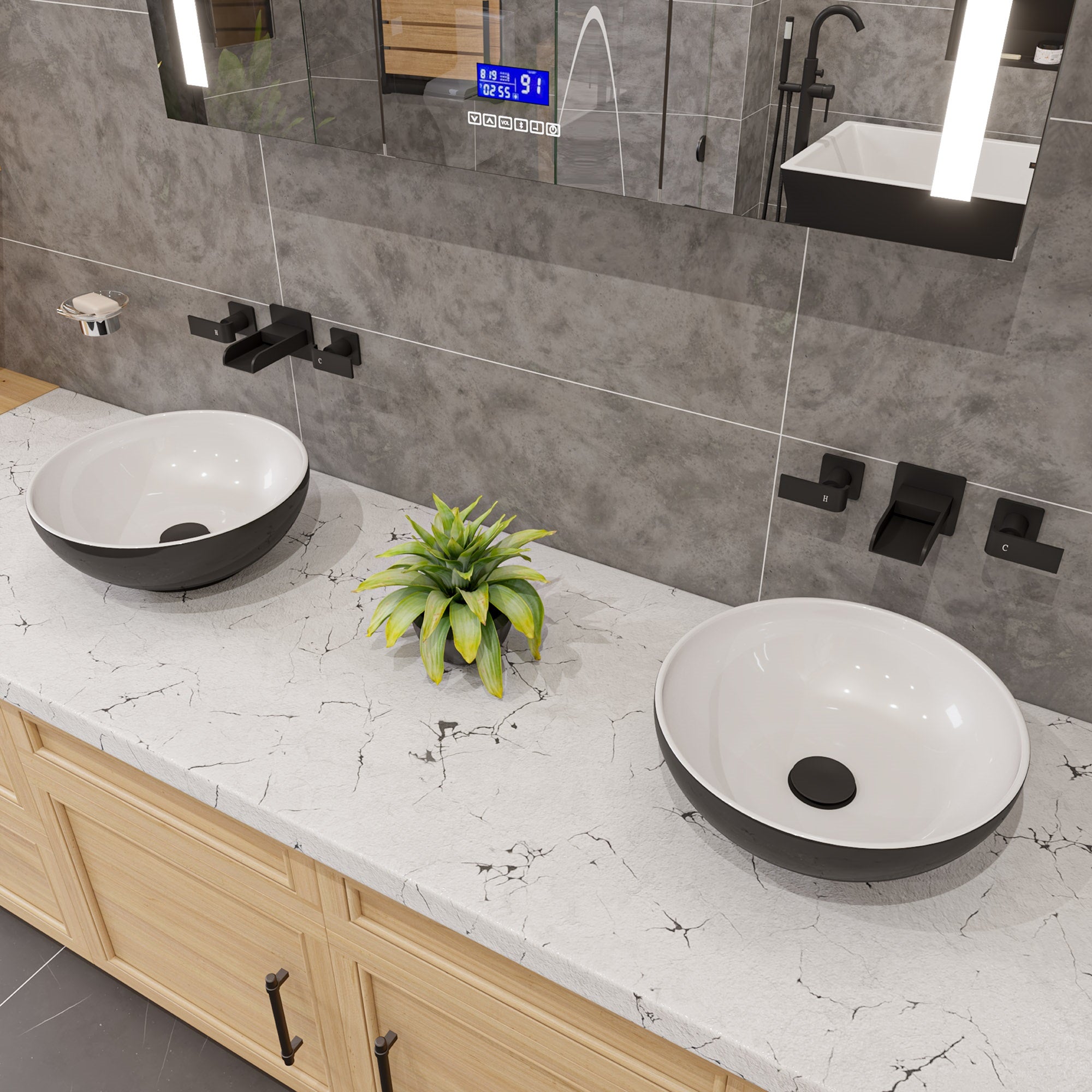 ALFI AB9056-BM Black Matte Pop Up Drain with Overflow