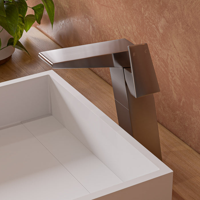 ALFI AB1475-BN Brushed Nickel Single Hole Tall Bathroom Faucet