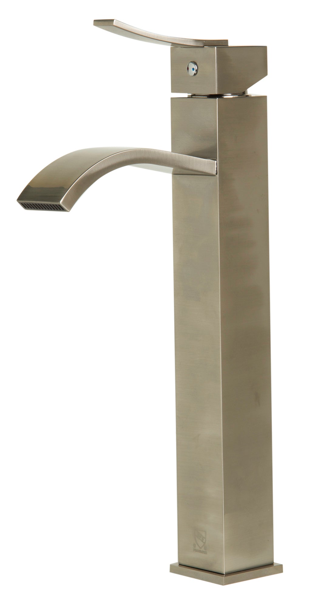 ALFI AB1158-BN Tall Brushed Nickel Tall Square Body Curved Spout Single Lever Bathroom Faucet