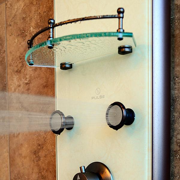 PULSE ShowerSpas White Venetian Glass ORB Shower Panel - Barcelona ShowerSpa - Bathroom Design Center