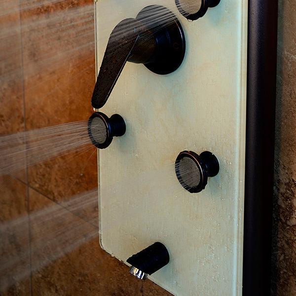 PULSE ShowerSpas White Venetian Glass ORB Shower Panel - Barcelona ShowerSpa - Bathroom Design Center