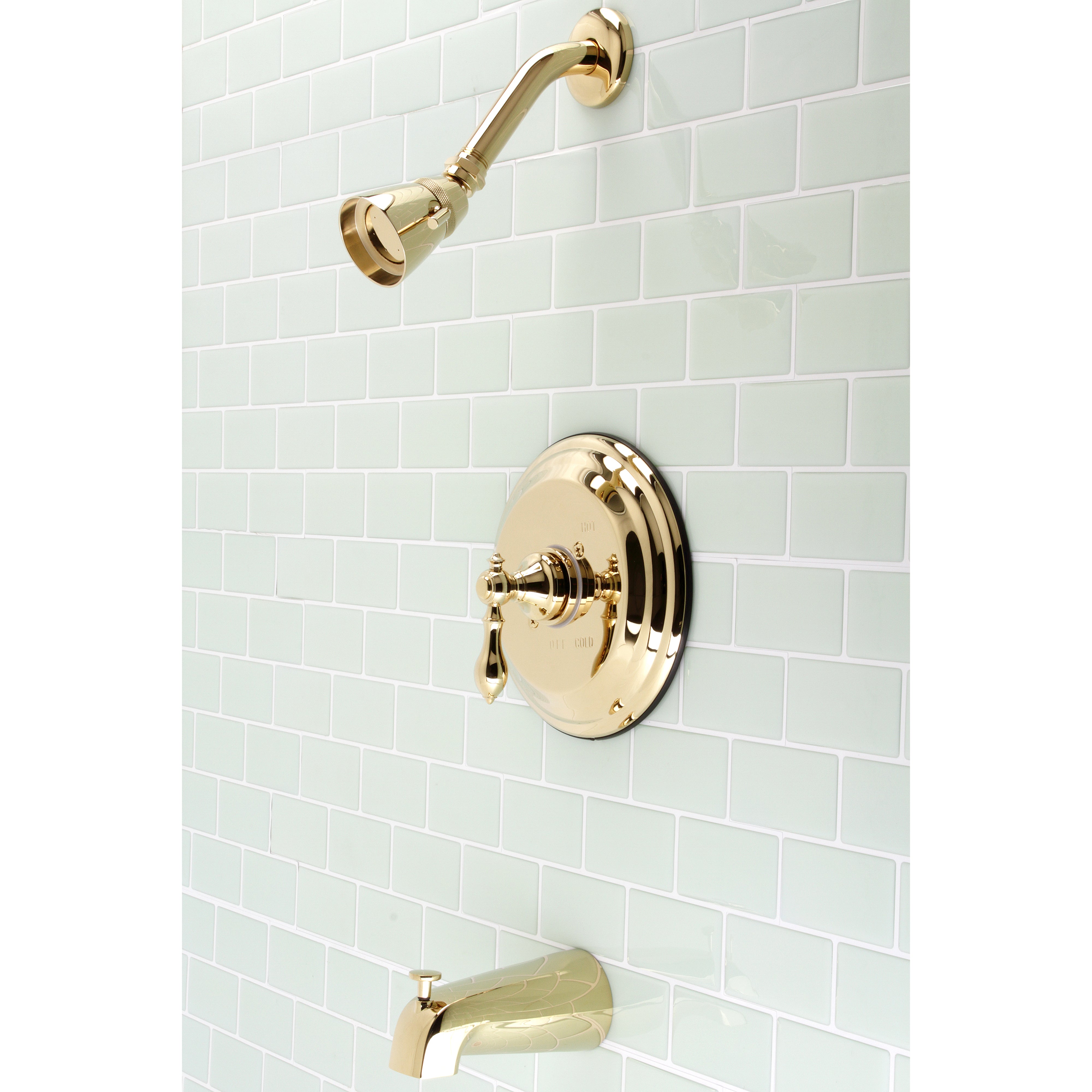 Kingston Brass KB3632ACL American Classic Single-Handle Pressure Balanced Tub and Shower Faucet, Polished Brass