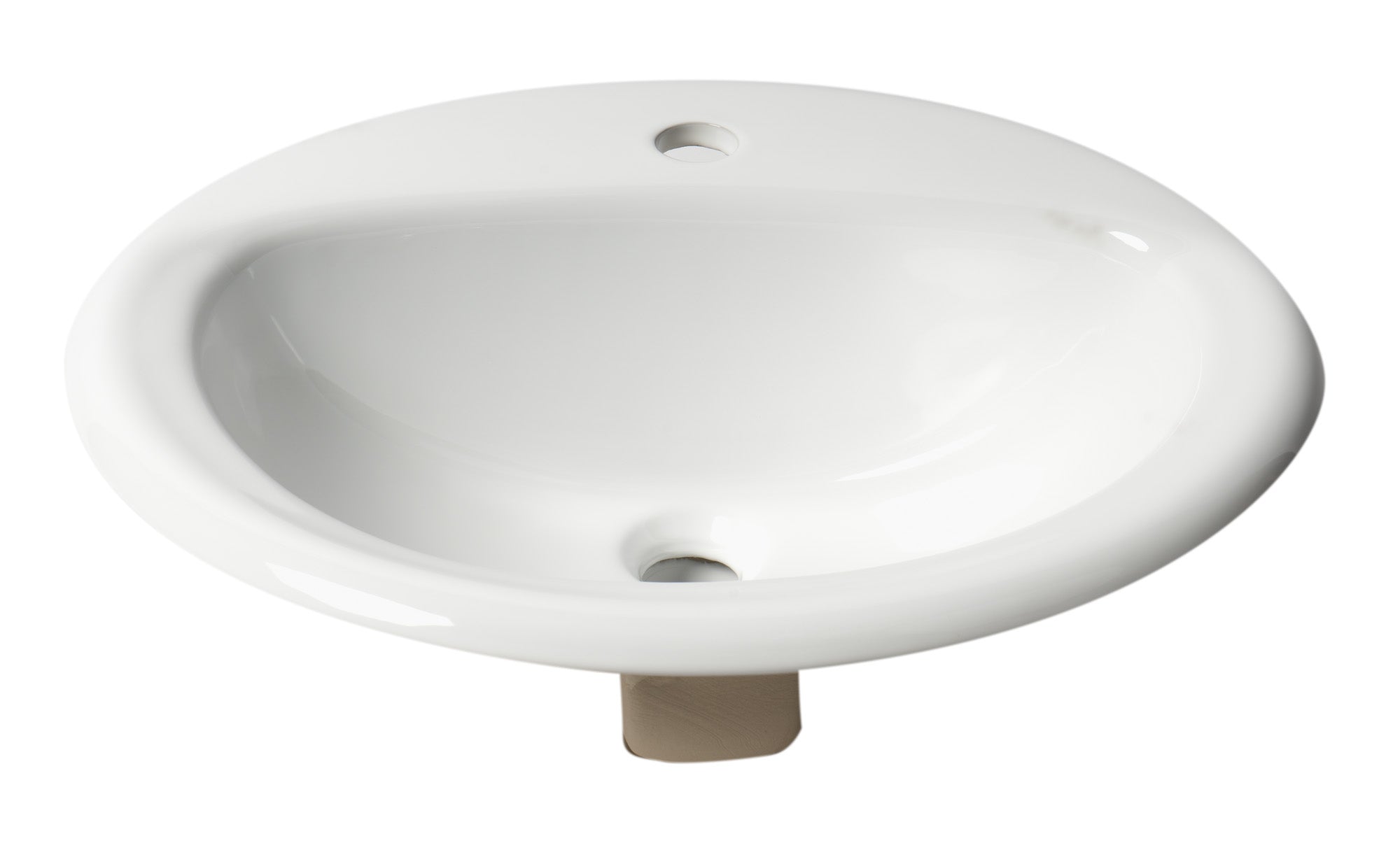 ALFI ABC802 White 21" Oval Drop In Ceramic Sink with Faucet Hole