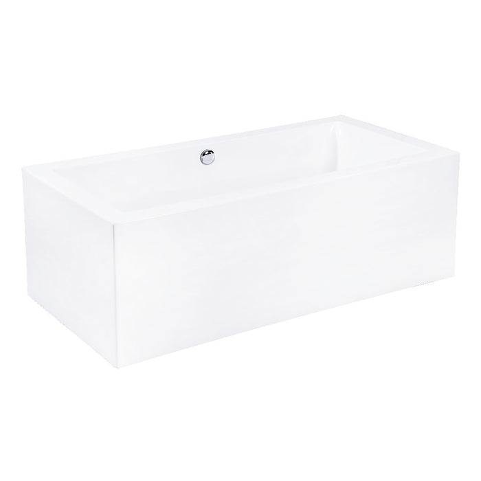 Kingston Brass VTDE673321 67" Acrylic Rectangular Double Ended Freestanding Tub with Drain, Glossy White