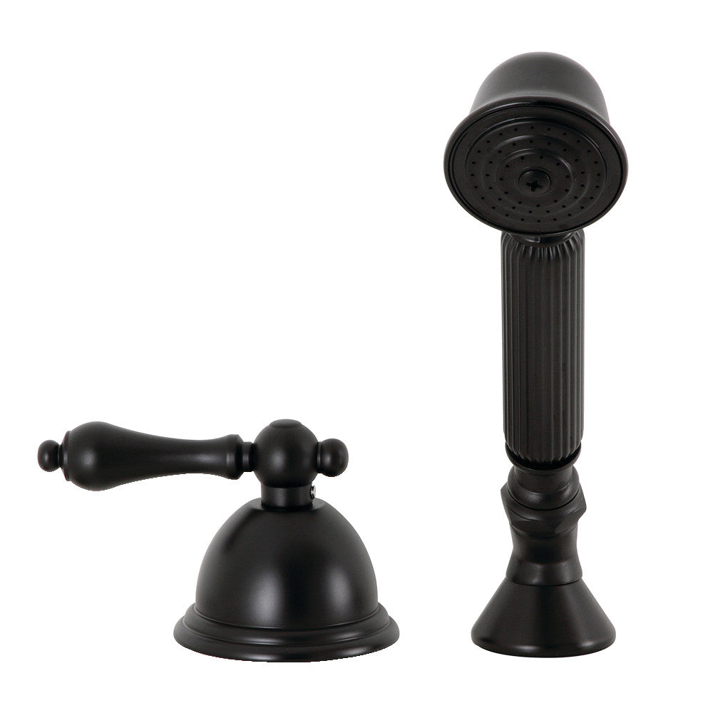 Kingston Brass KSK3350ALTR Deck Mount Hand Shower with Diverter for Roman Tub Faucet, Matte Black