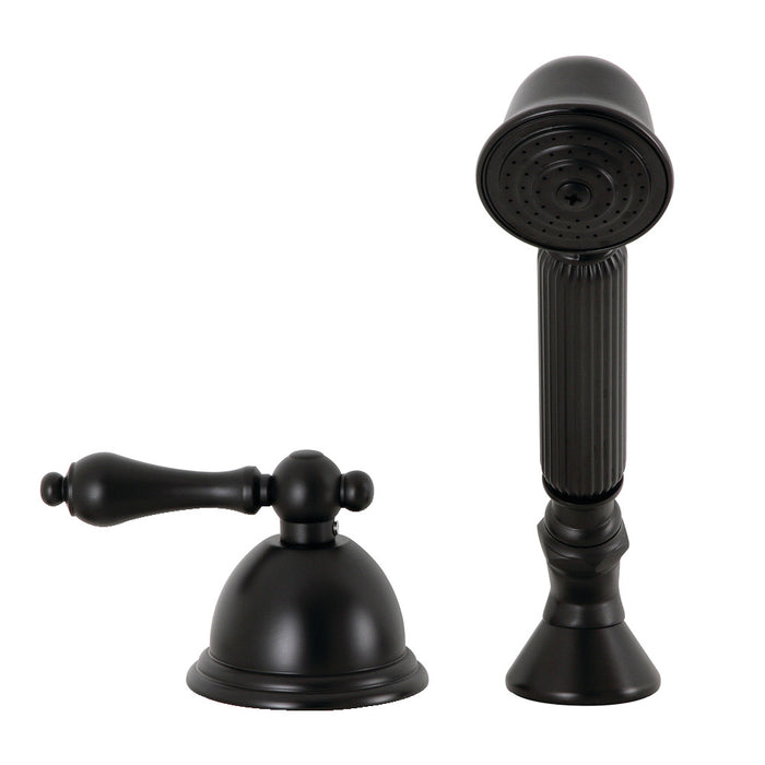 Kingston Brass KSK3350ALTR Deck Mount Hand Shower with Diverter for Roman Tub Faucet, Matte Black