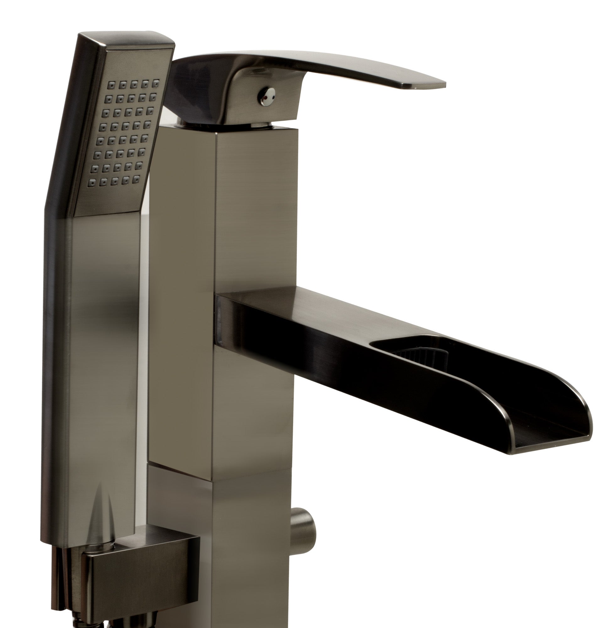 ALFI AB2843-BN Brushed Nickel Single Hole Floor Mounted Waterfall Tub Filler