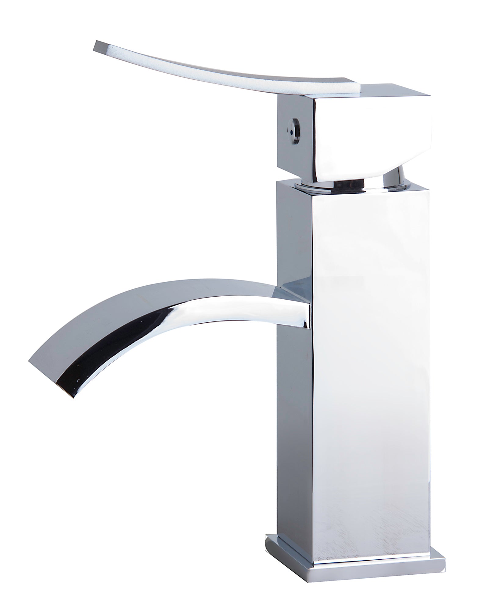ALFI AB1258-PC Polished Chrome Square Body Curved Spout Single Lever Bathroom Faucet
