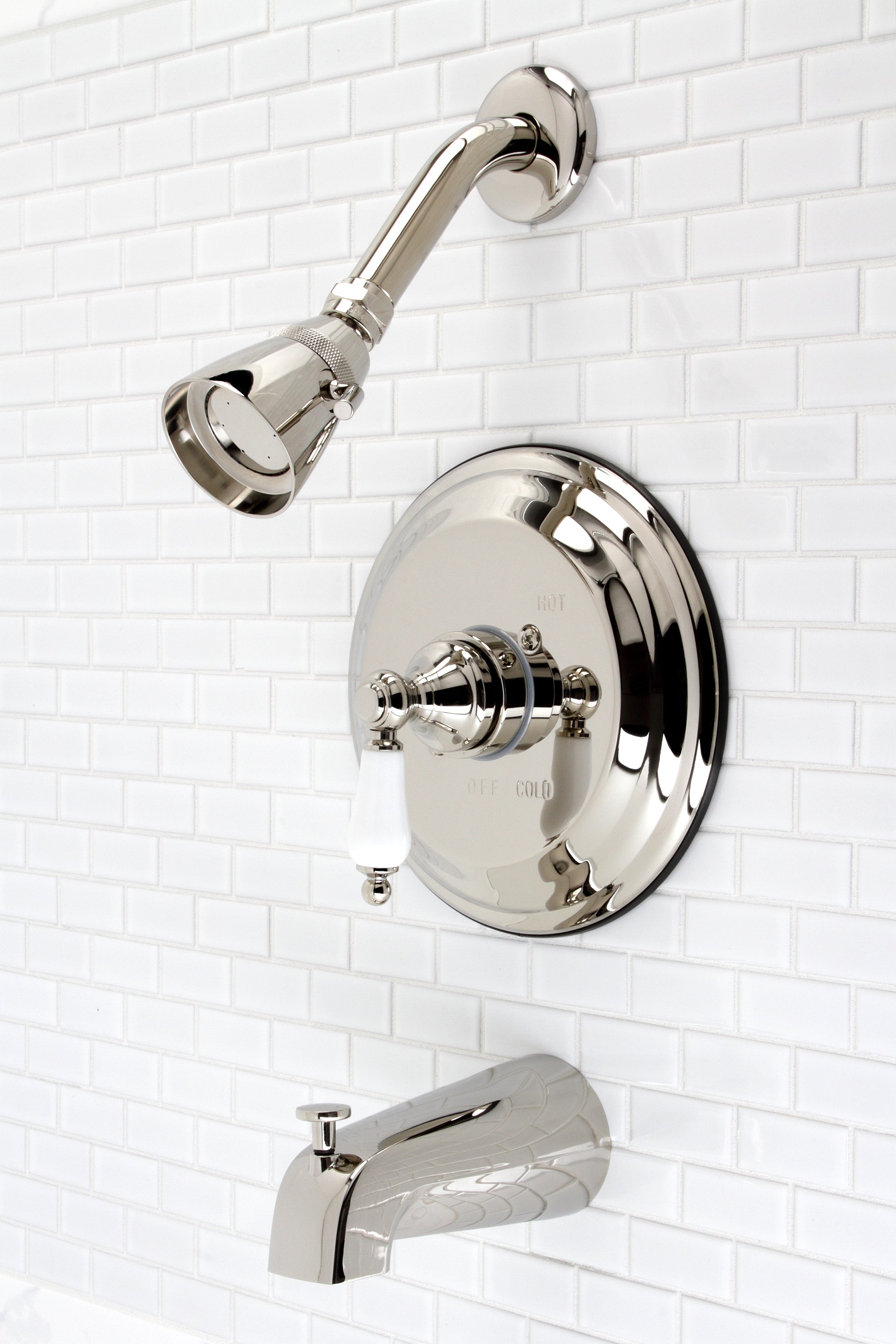 Kingston Brass KB3636PL Restoration Single-Handle Pressure Balanced Tub and Shower Faucet, Polished Nickel