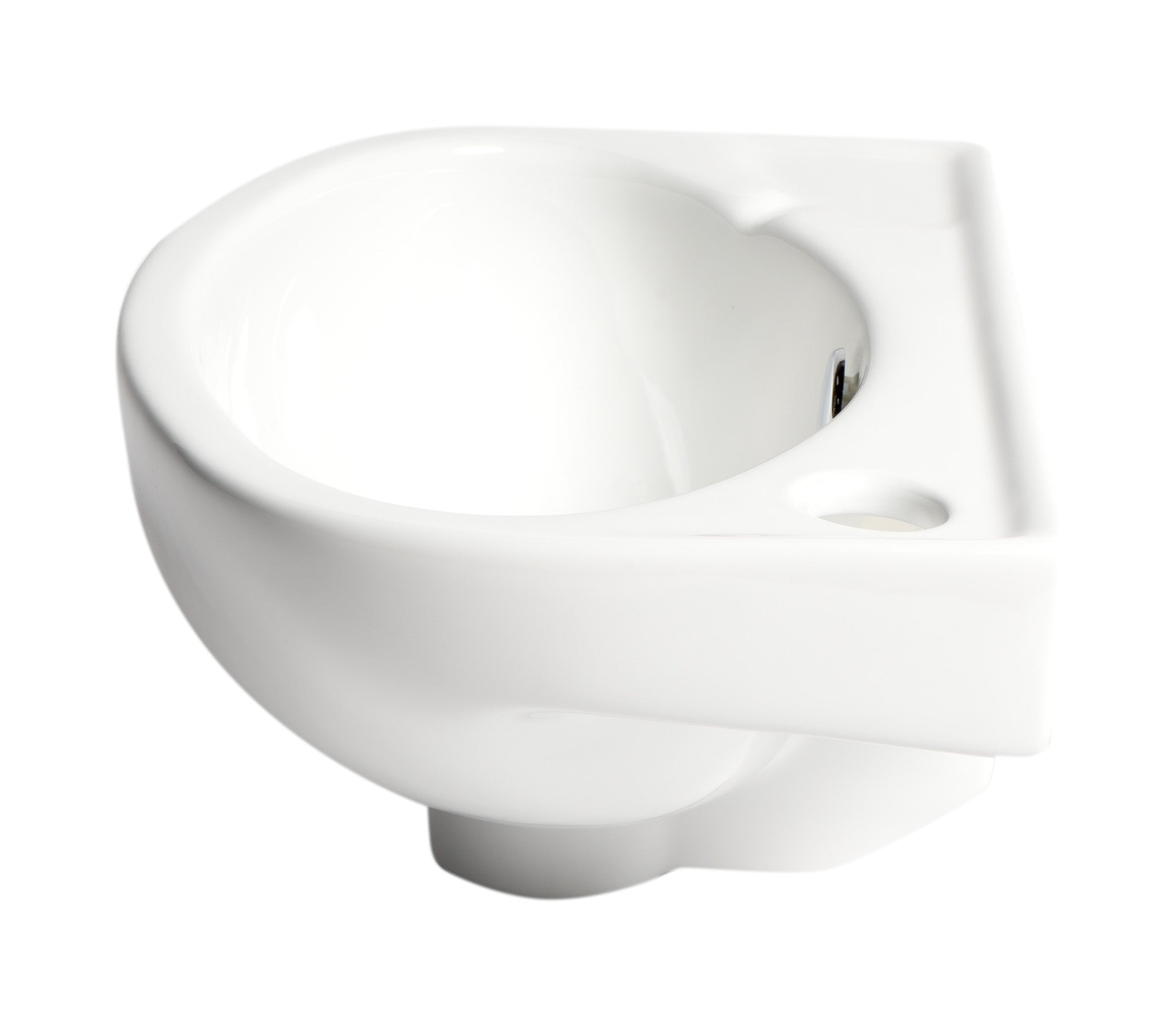ALFI ABC118 White 14" Small Wall Mounted Ceramic Sink with Faucet Hole