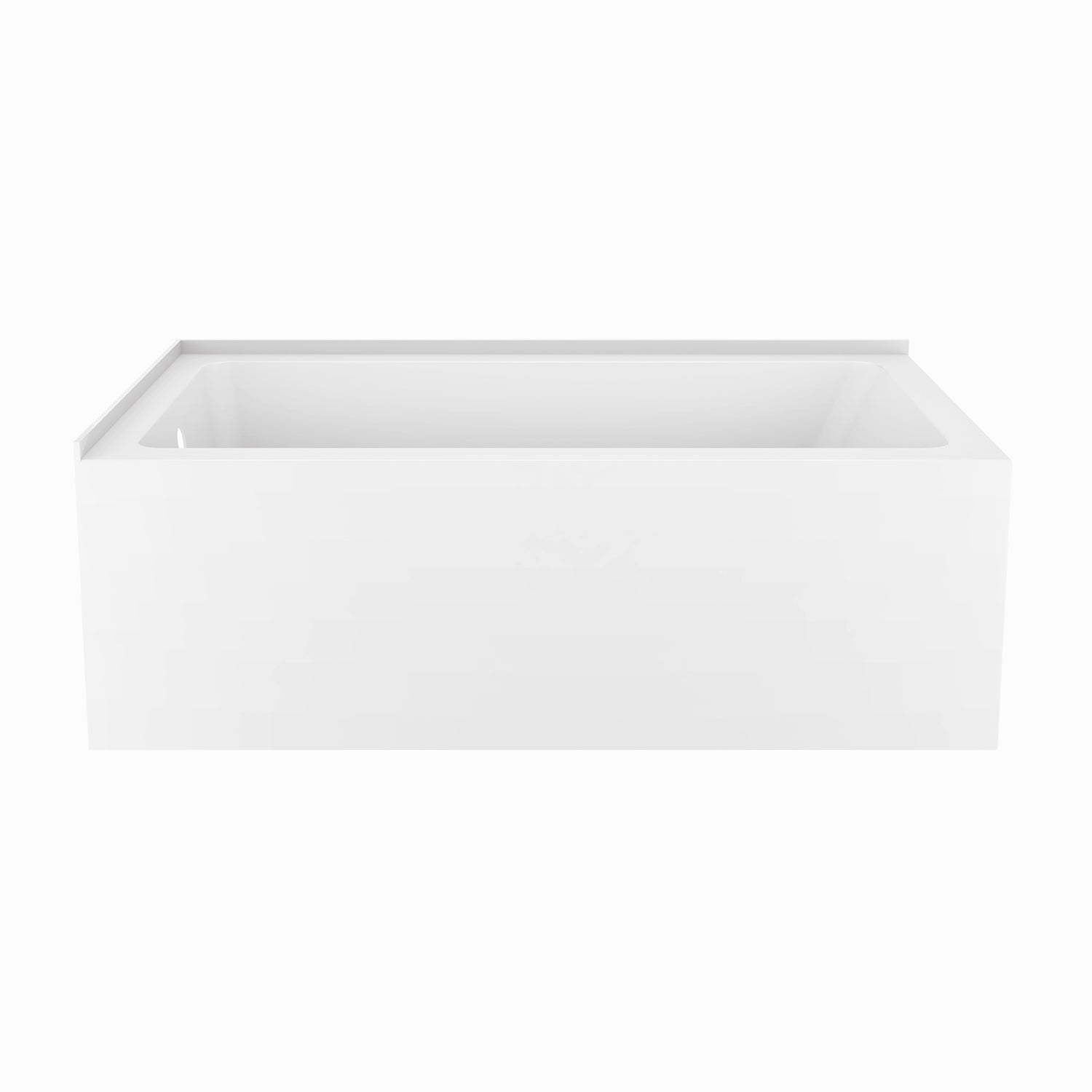 Aqua Eden VTAP6032L21TS 60" Acrylic Rectangular 2-Wall Corner Alcove Tub, Left Hand Drain, Glossy White