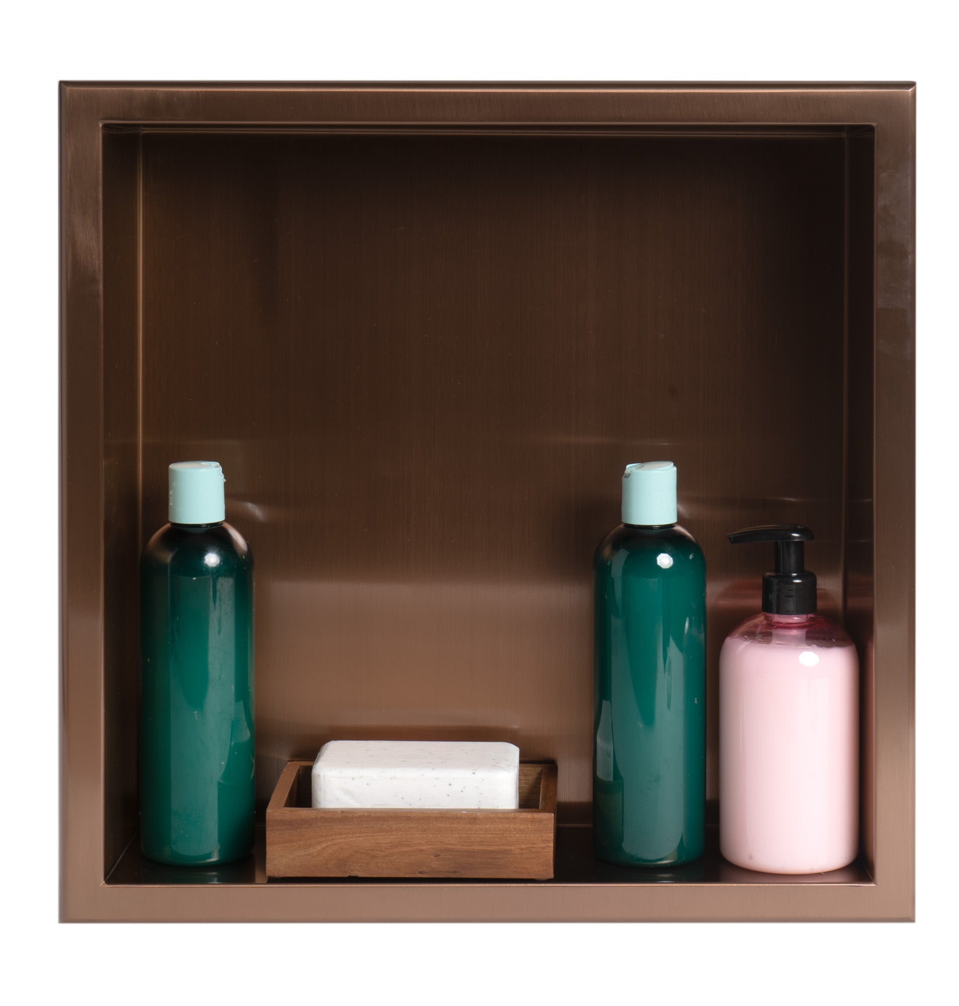 ALFI ABNP1616-BC 16" x 16" Brushed Copper PVD Steel Square Single Shelf Shower Niche