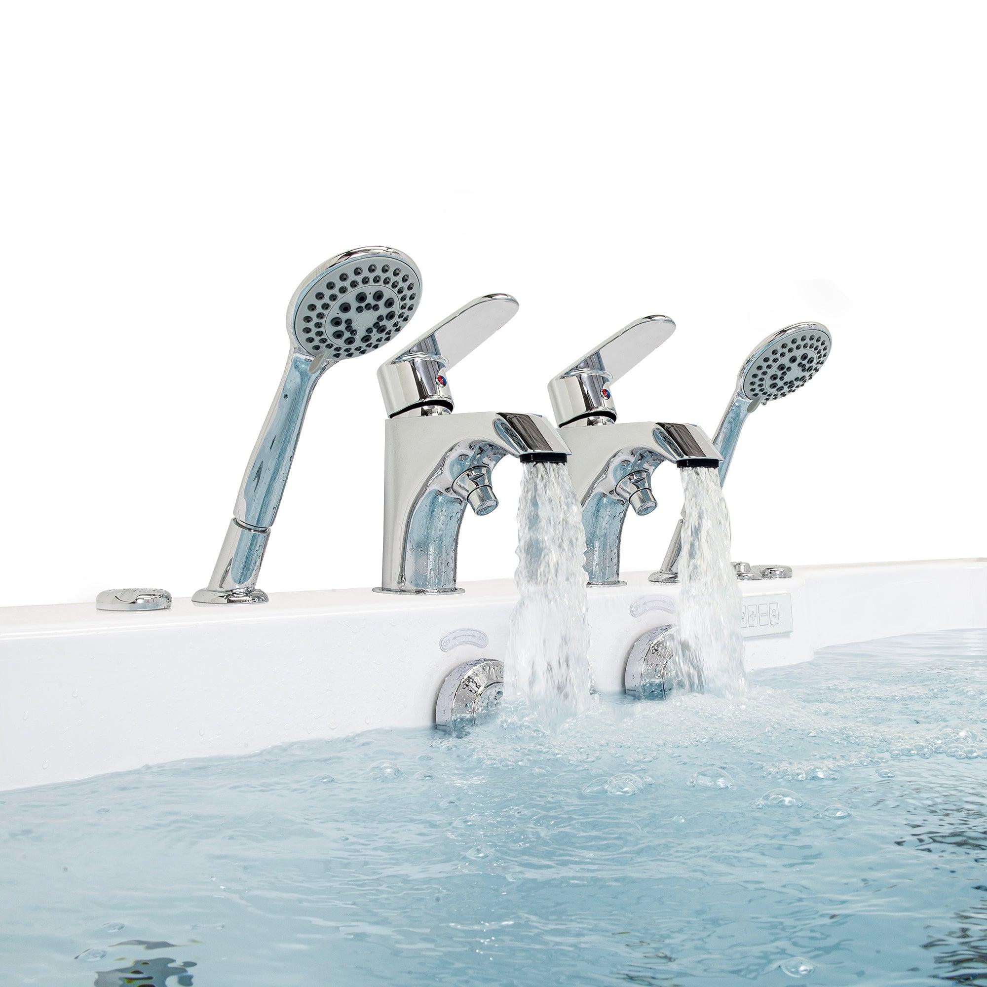 Ella Big4Two 36"x80" Hydro + Air Massage w/ Independent Foot Massage Two Seat Walk-In-Bathtub - Bathroom Design Center