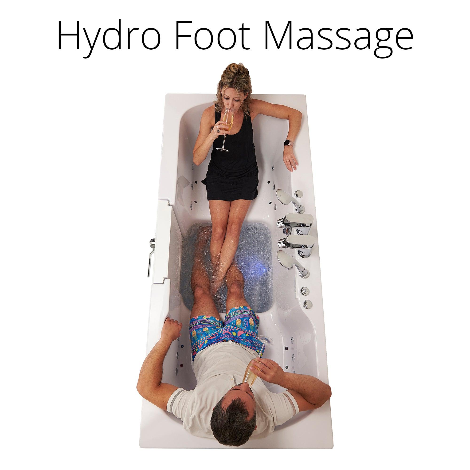 Ella Big4Two 36"x80" Hydro + Air Massage w/ Independent Foot Massage Two Seat Walk-In-Bathtub - Bathroom Design Center