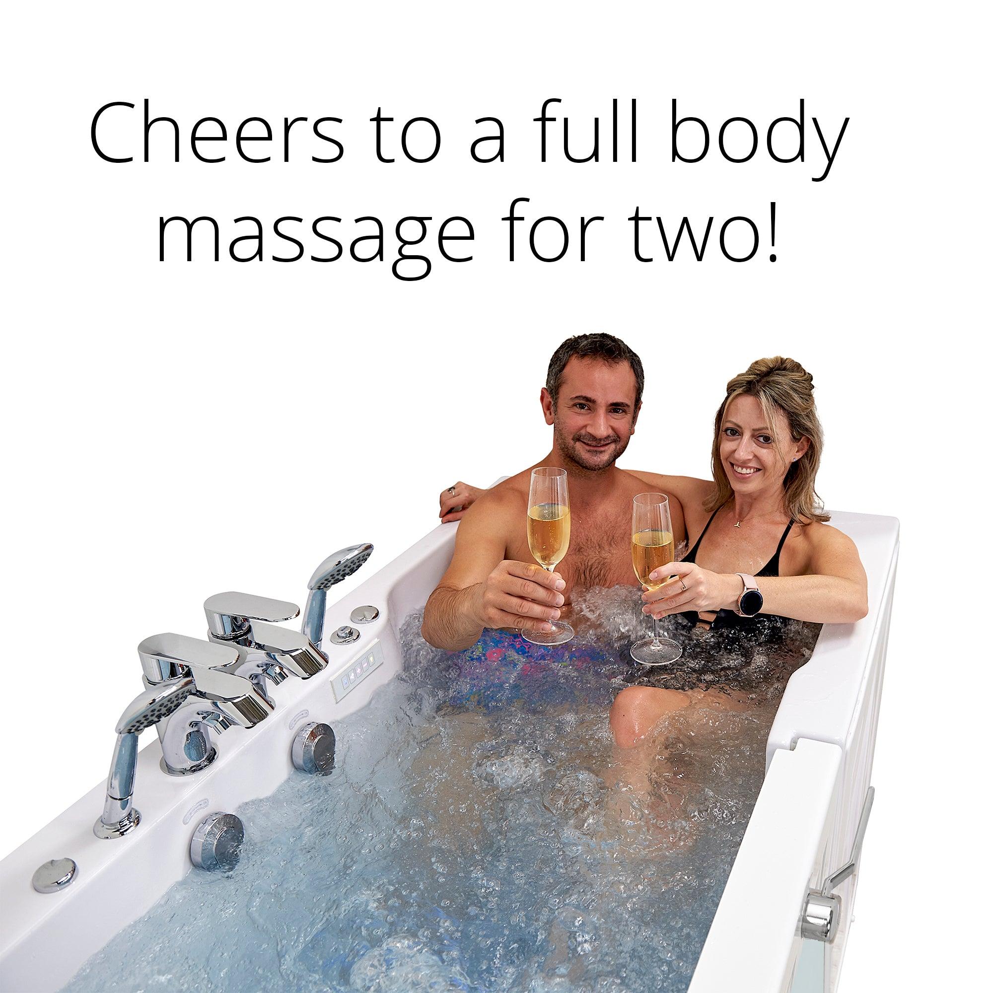 Ella Big4Two 36"x80" Hydro + Air Massage w/ Independent Foot Massage Two Seat Walk-In-Bathtub - Bathroom Design Center
