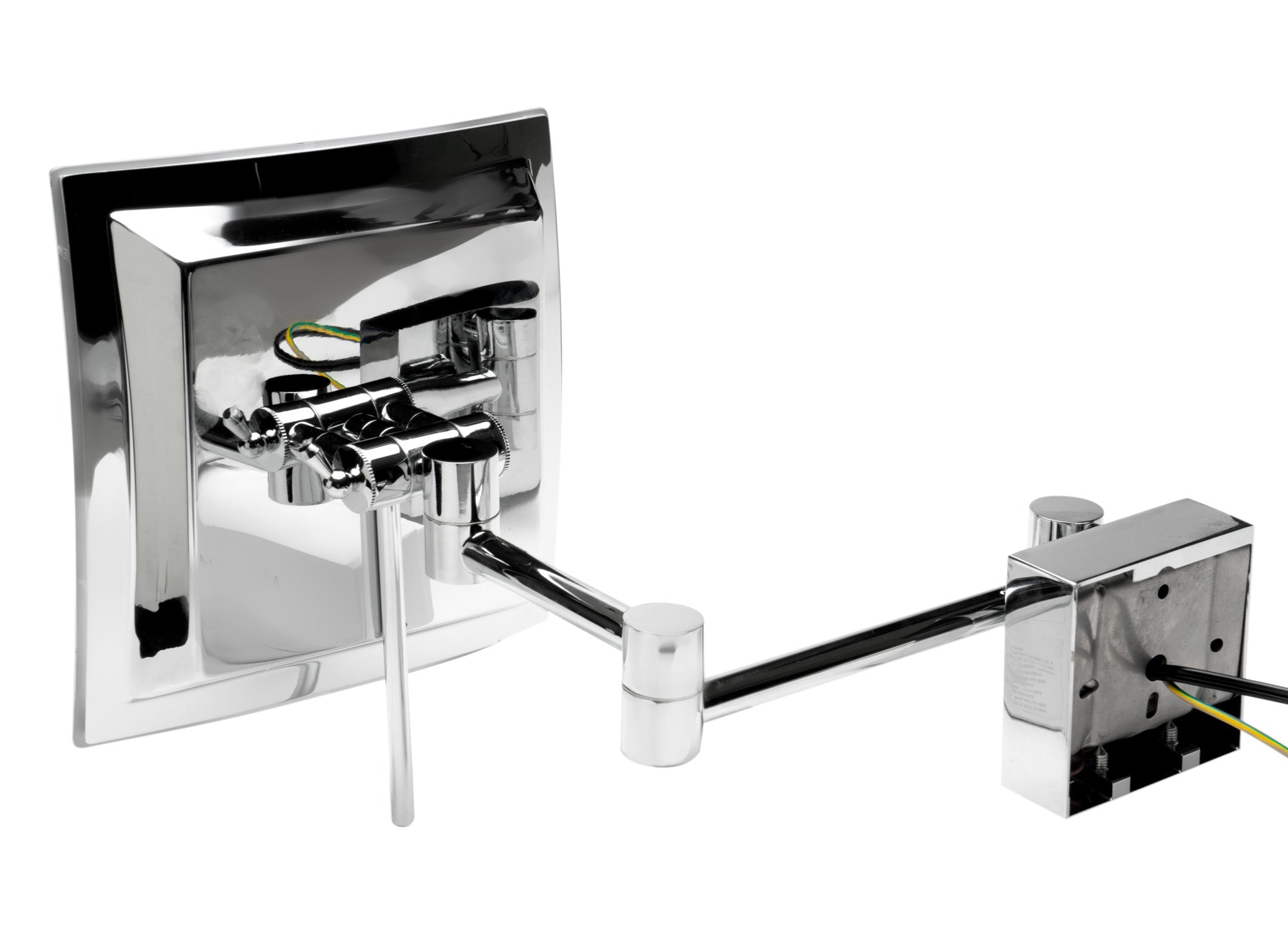 ALFI ABM8WLED-PC Polished Chrome Wall Mount Square 8" 5x Magnifying Cosmetic Mirror with Light