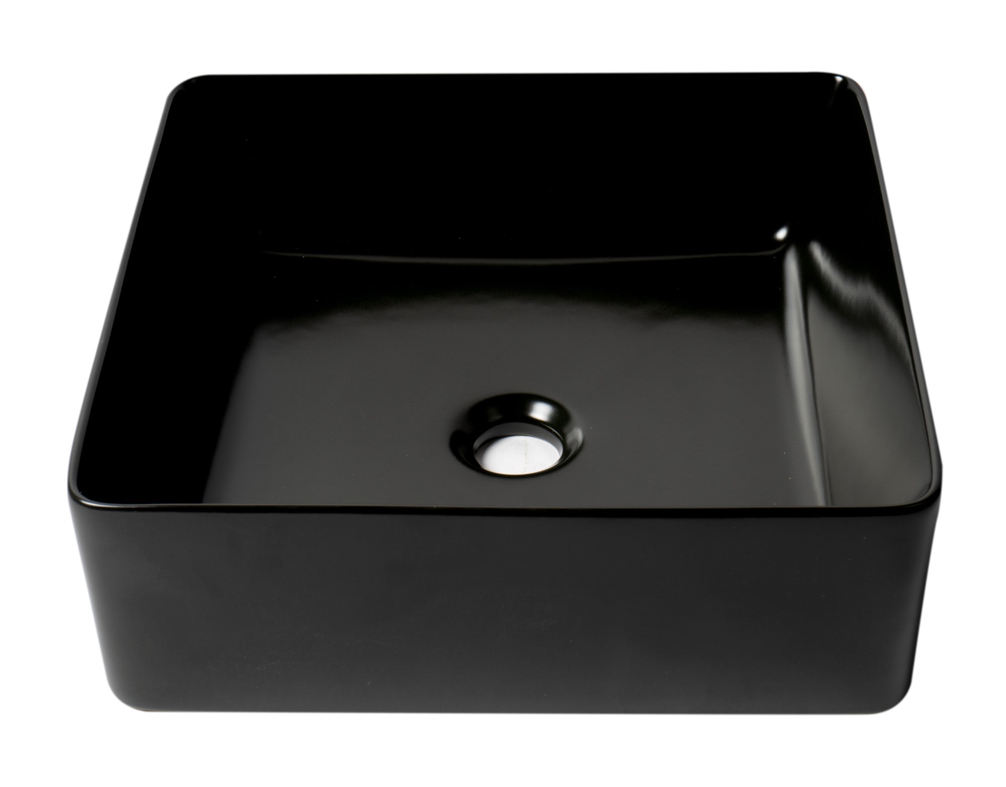 ALFI ABC903-BM Black Matte 16" Modern Square Above Mount Ceramic Sink